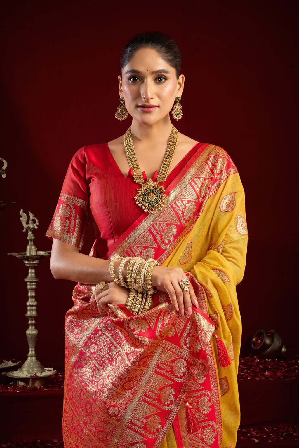 Parinita Saree - Mustard Yellow - Blouse View