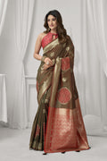 Prerna Saree - Coffee Brown - Full View