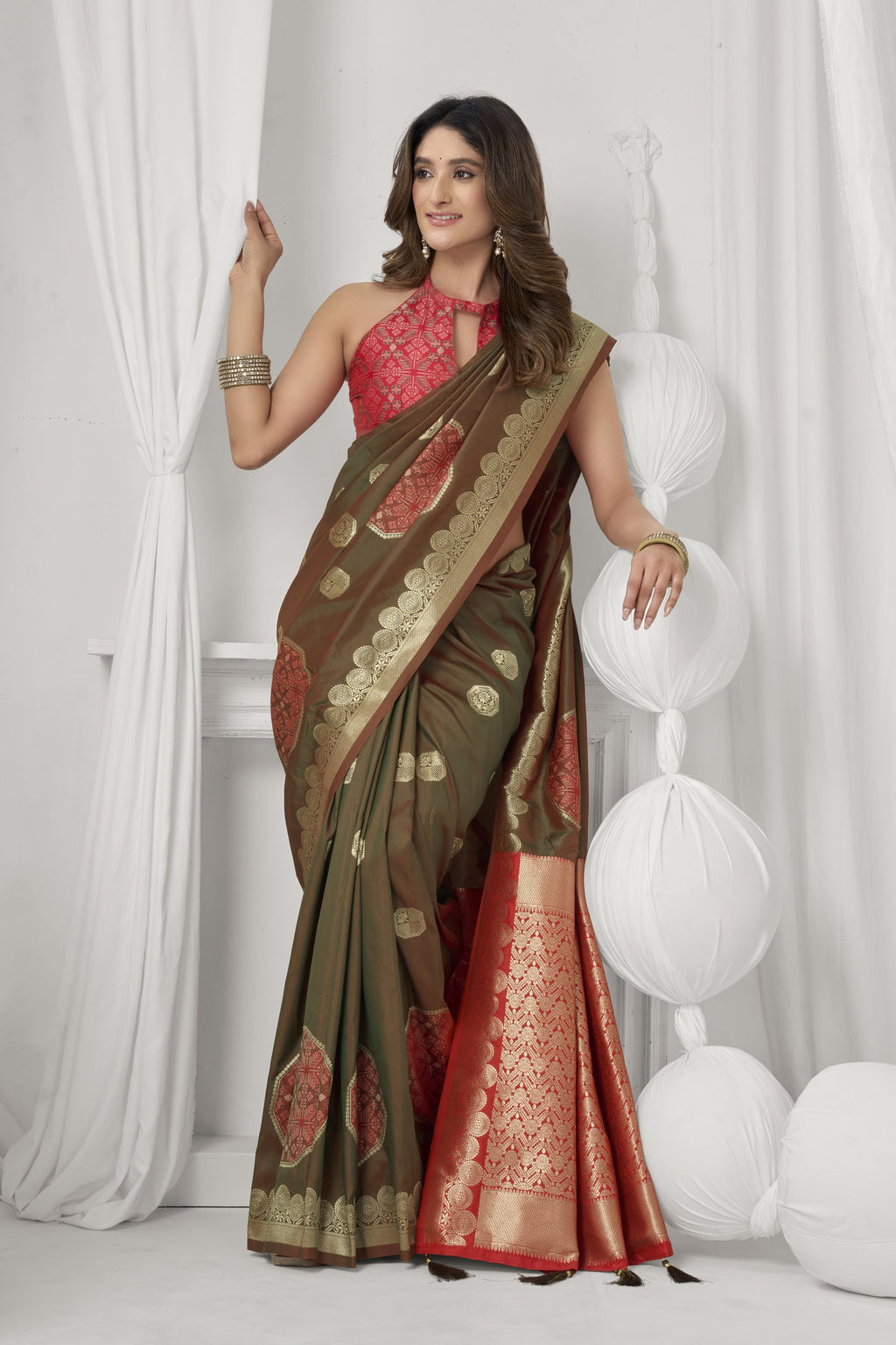 Prerna Saree - Coffee Brown - Blouse View