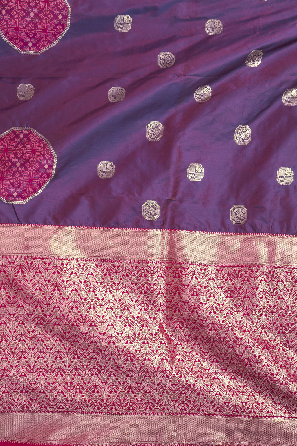 Prerna Saree - Magenta Orchid - Front Drape