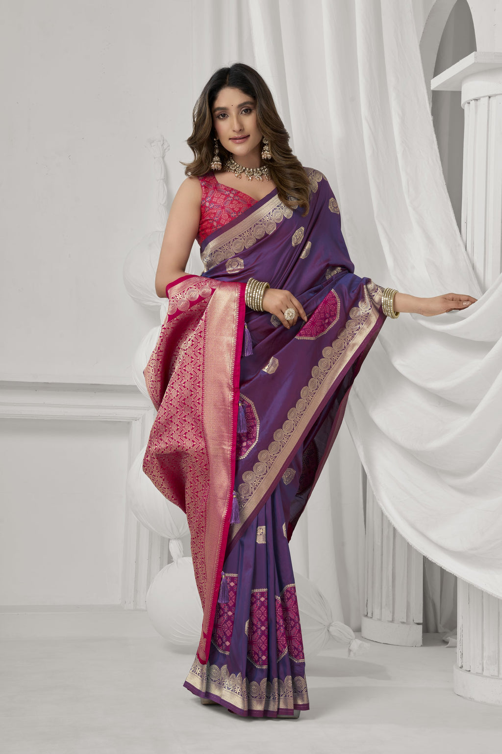 Prerna Saree - Magenta Orchid - Blouse View