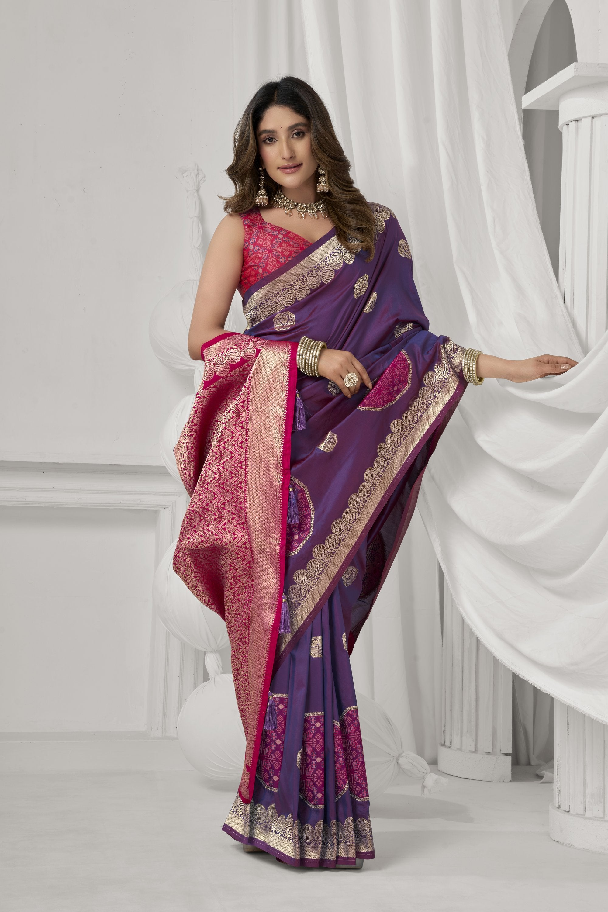 Prerna Saree - Magenta Orchid - Blouse View