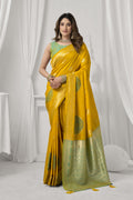 Prerna Saree - Mustard Yellow - Front Drape