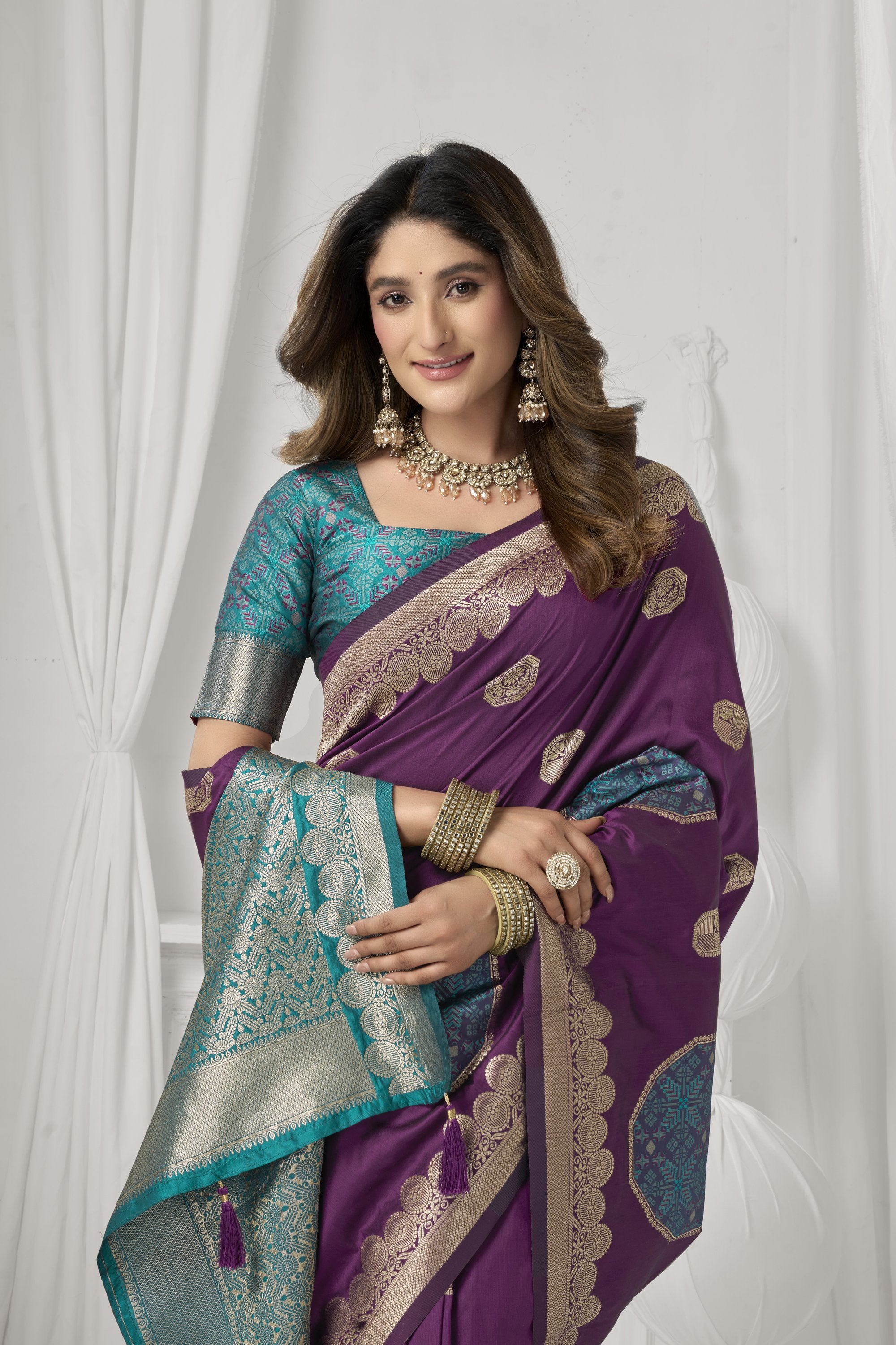 Prerna Saree - Wine Purple - Blouse View