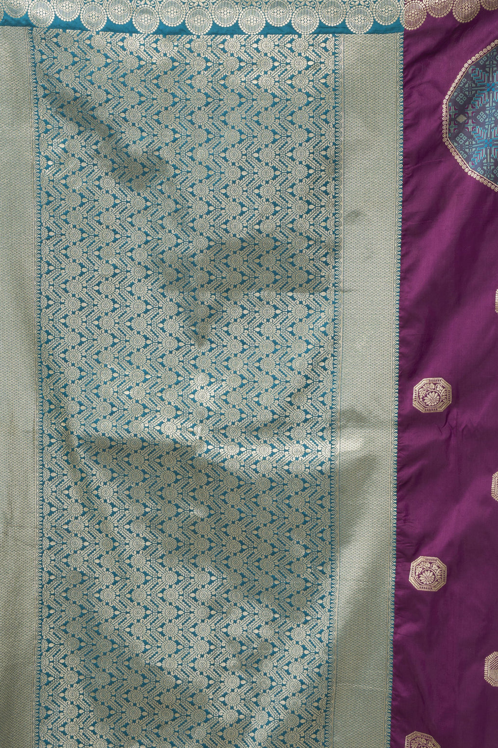 Prerna Saree - Wine Purple - Side View