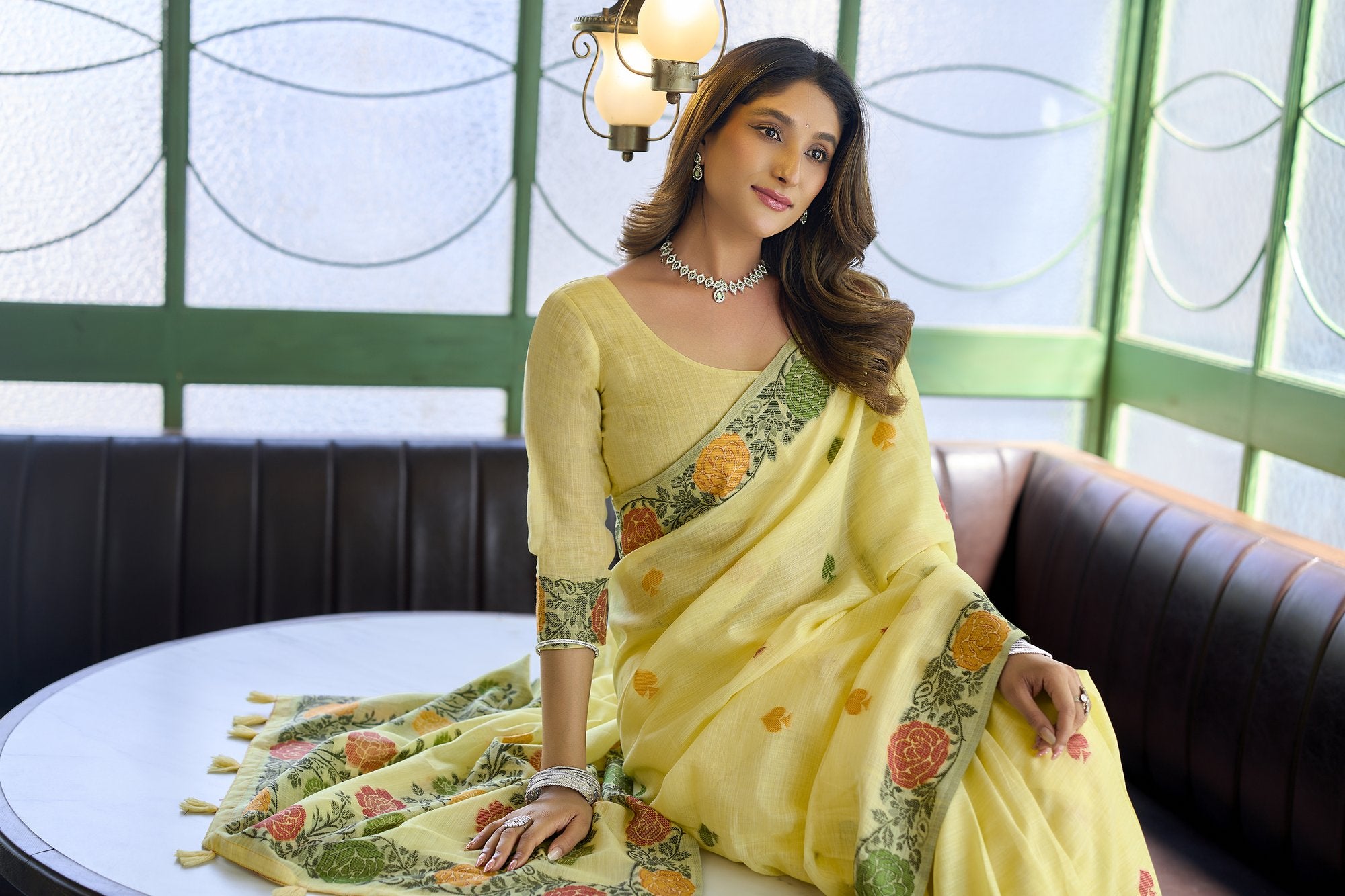 Pushpika Saree - Buttercream Yellow - Border Detail