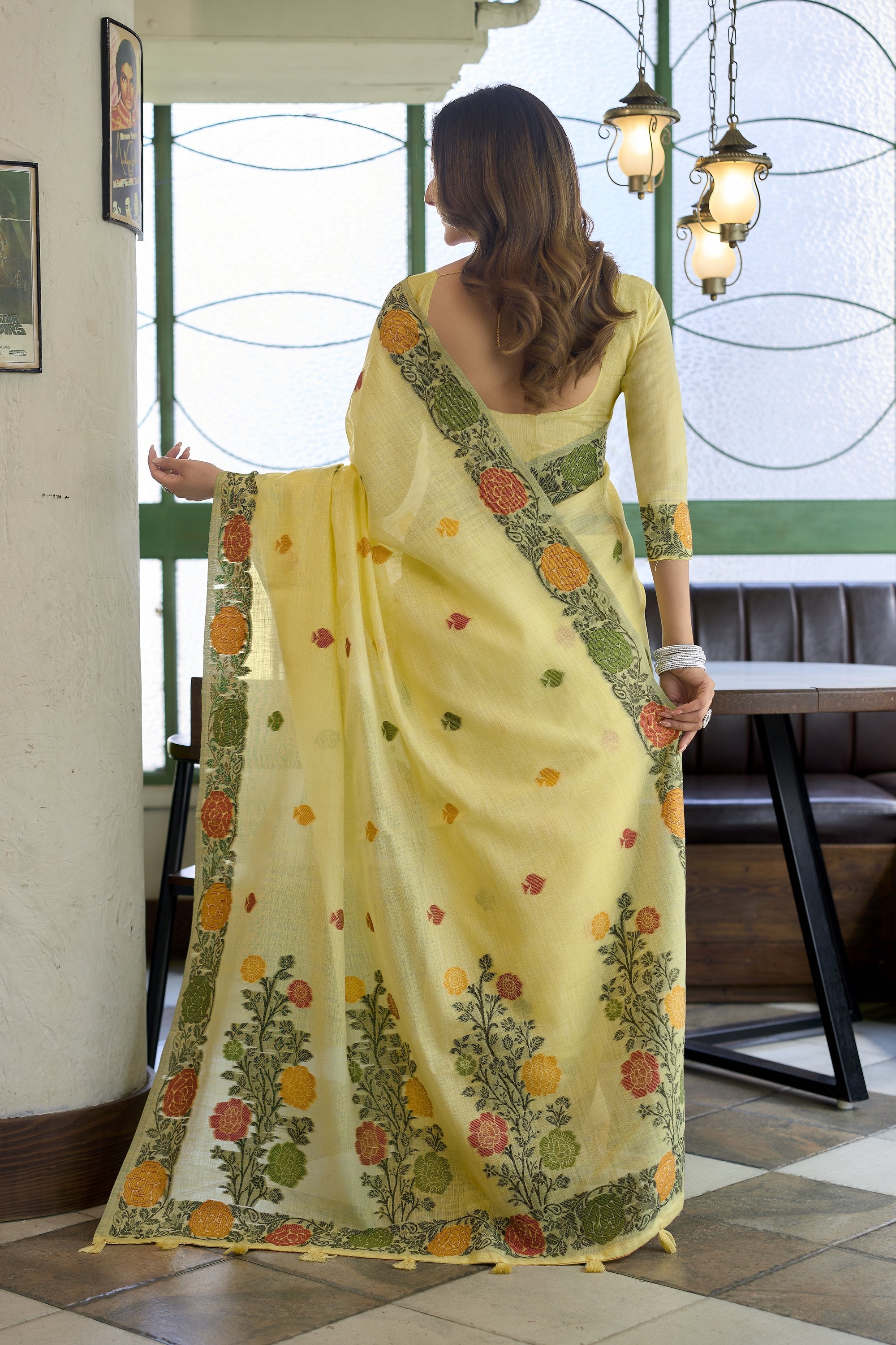 Pushpika Saree - Buttercream Yellow - Blouse View