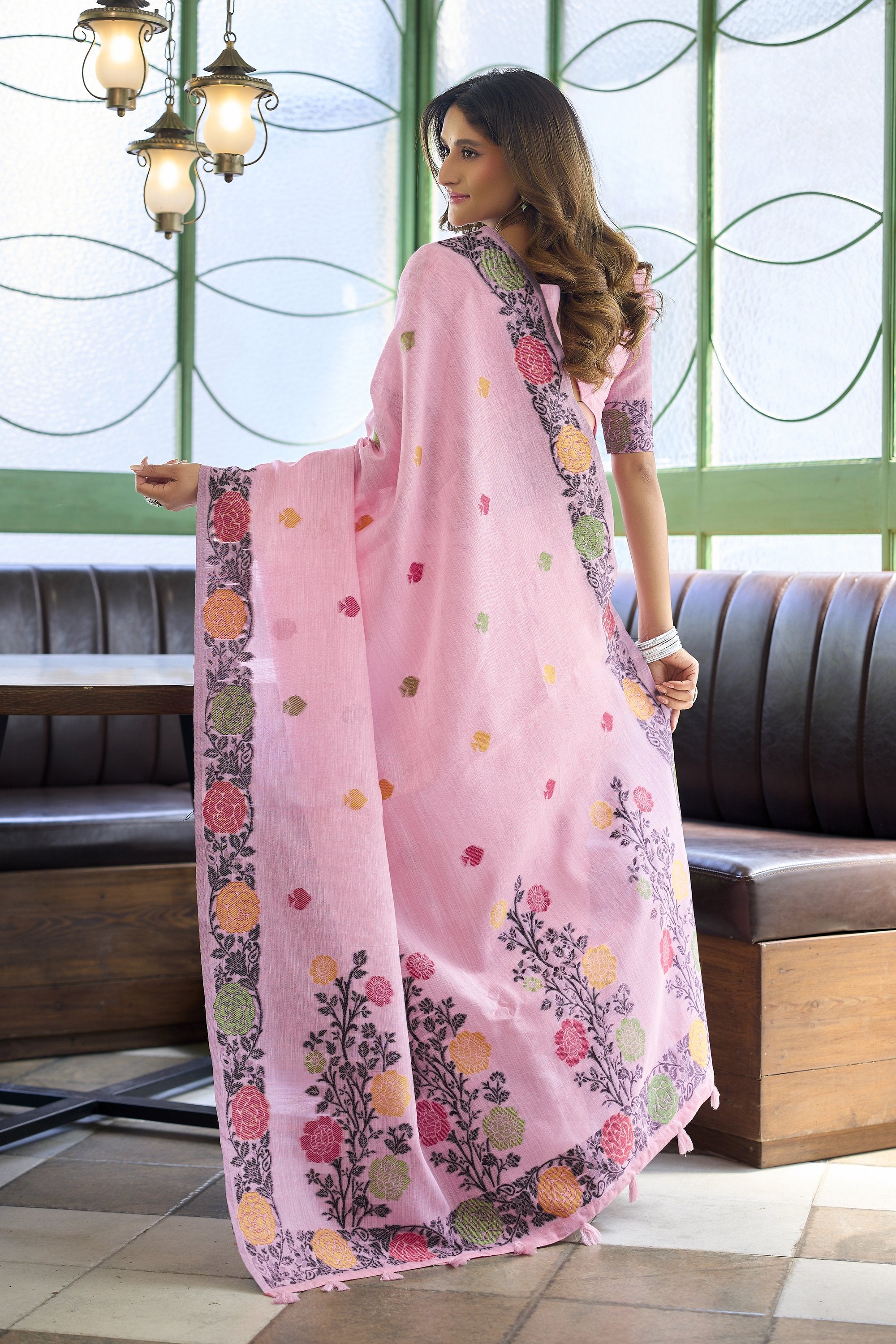 Pushpika Saree - Rose Pink - Blouse View