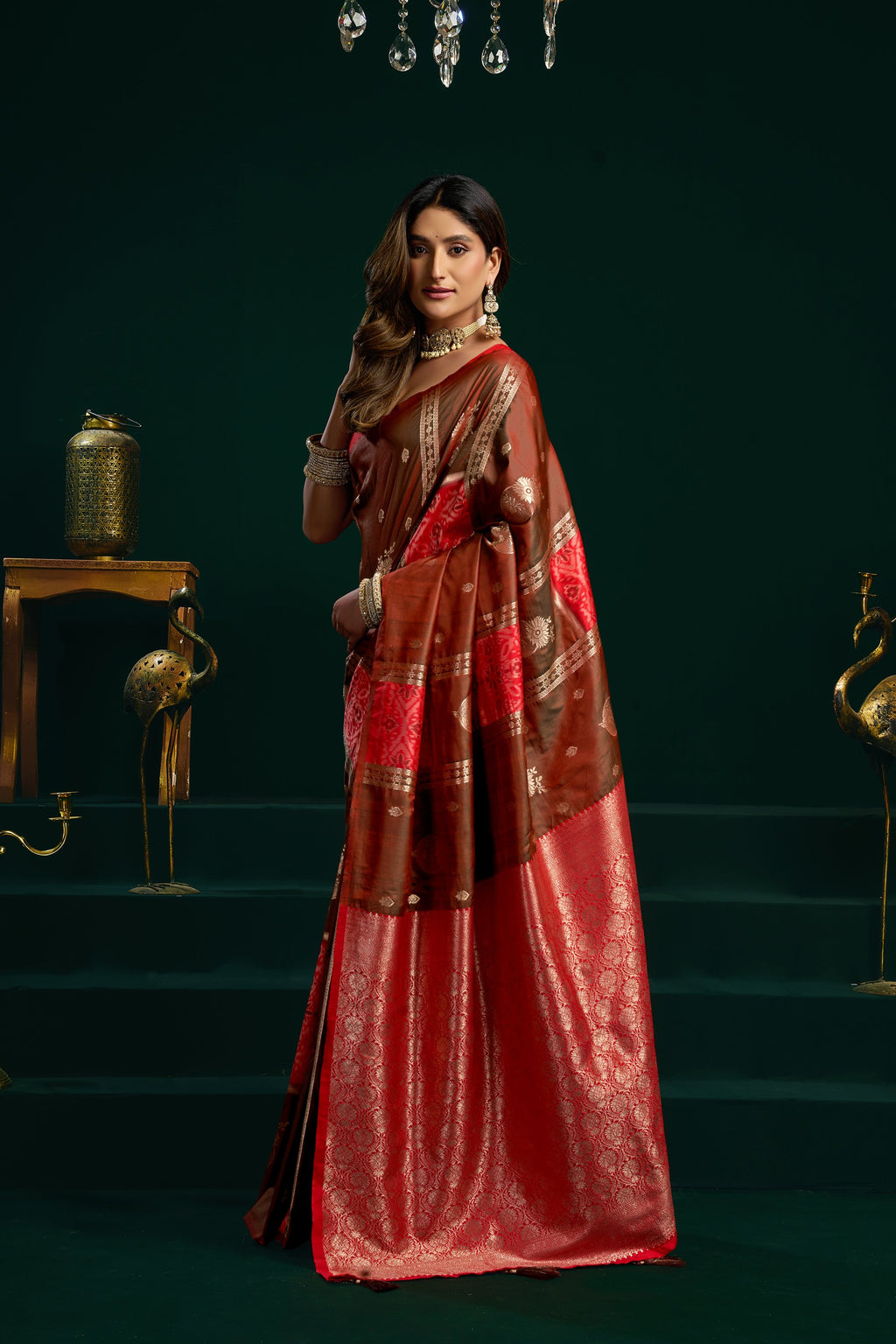 Raagini Saree - Crimson Red - Pallu Detail