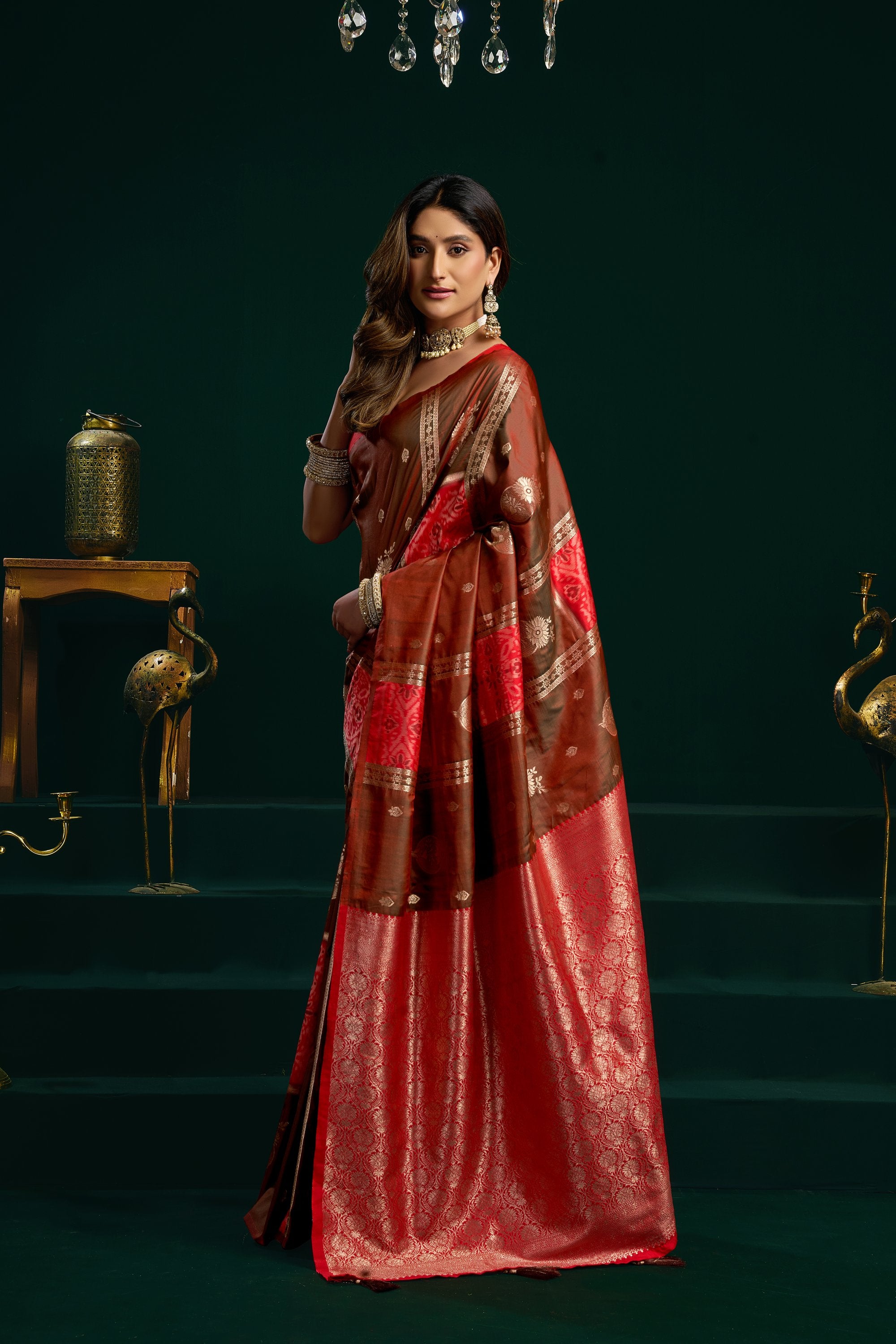 Raagini Saree - Crimson Red - Pallu Detail