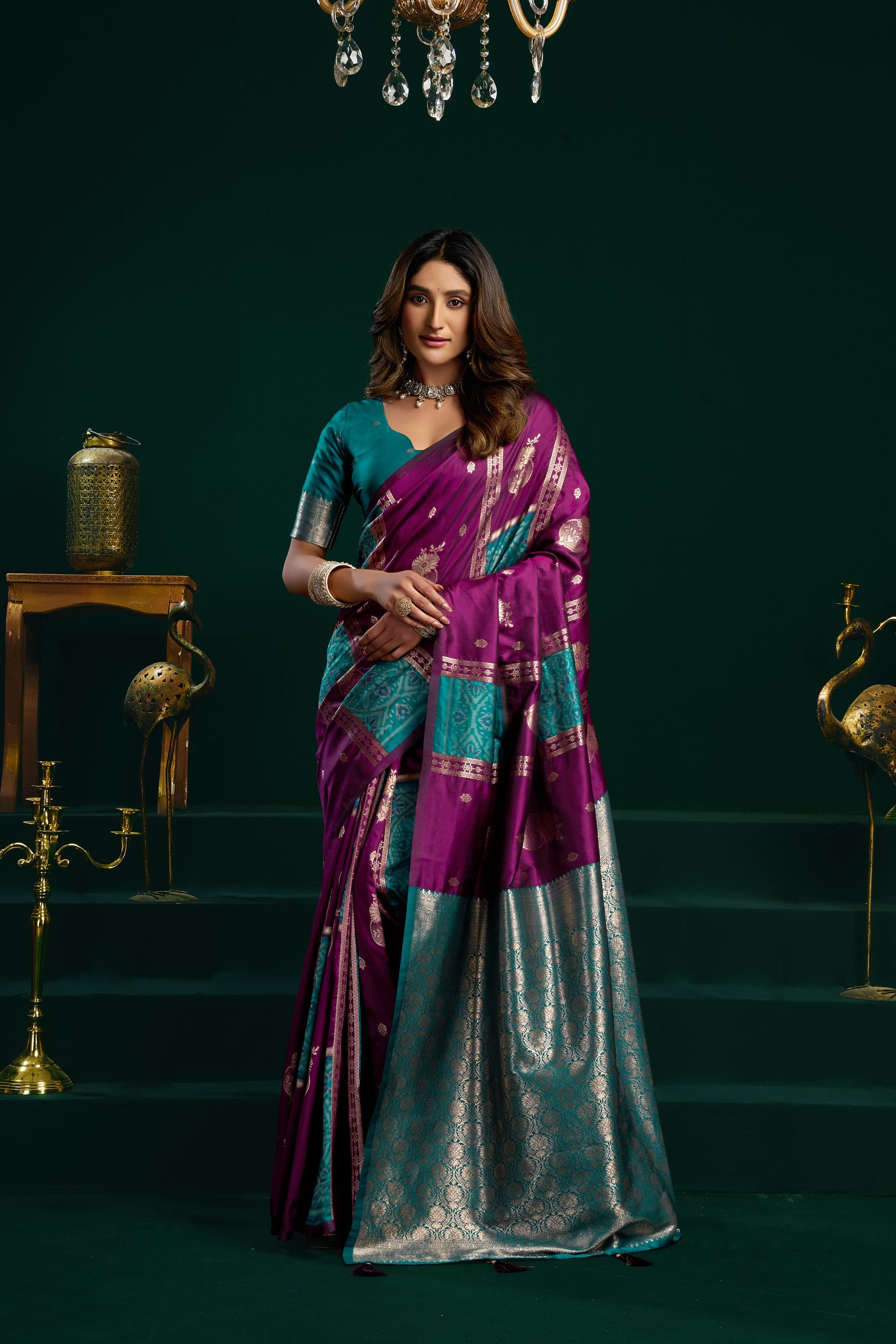 Raagini Saree - Magenta Purple - Full View