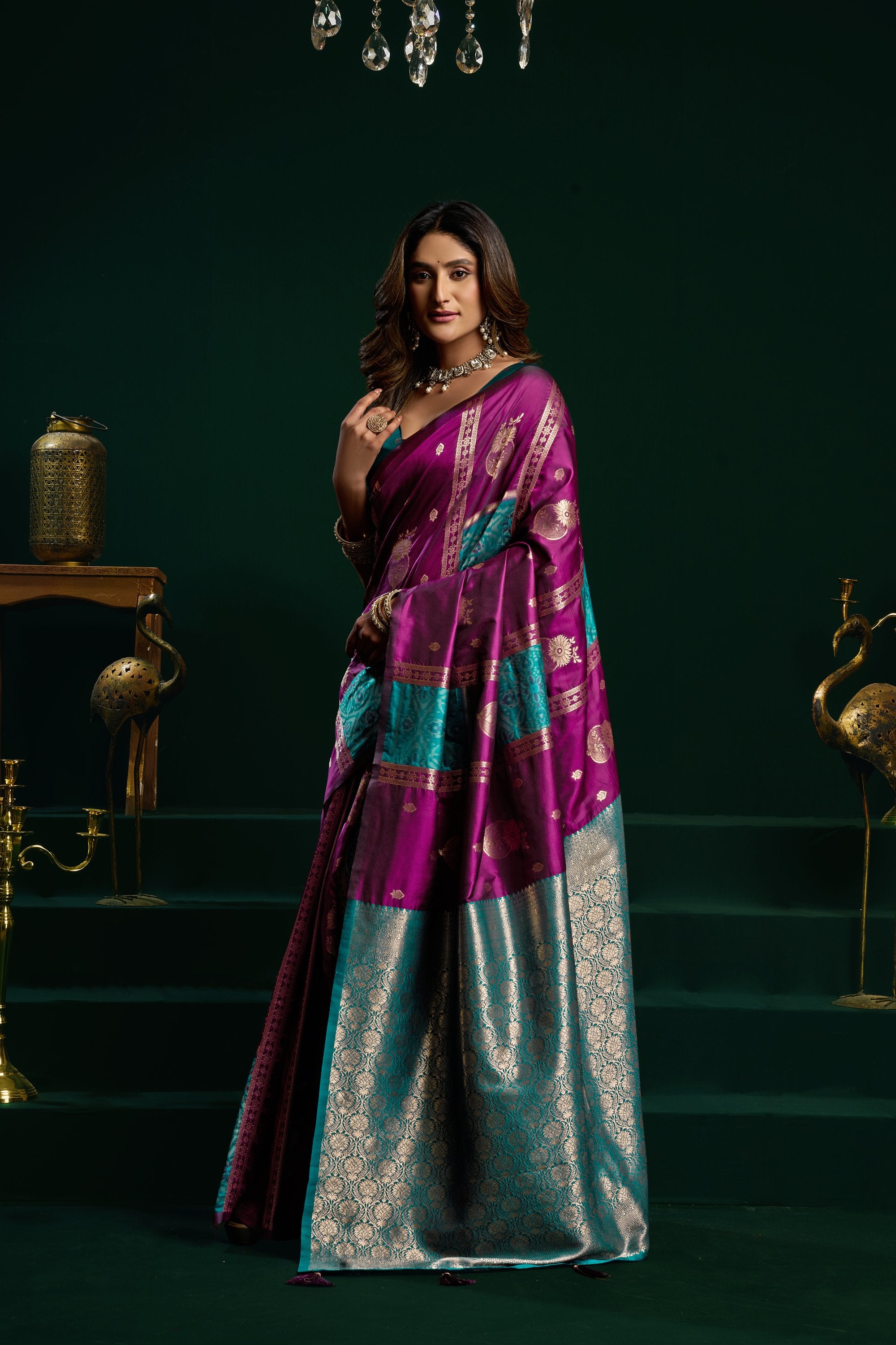Raagini Saree - Magenta Purple - Pallu Detail