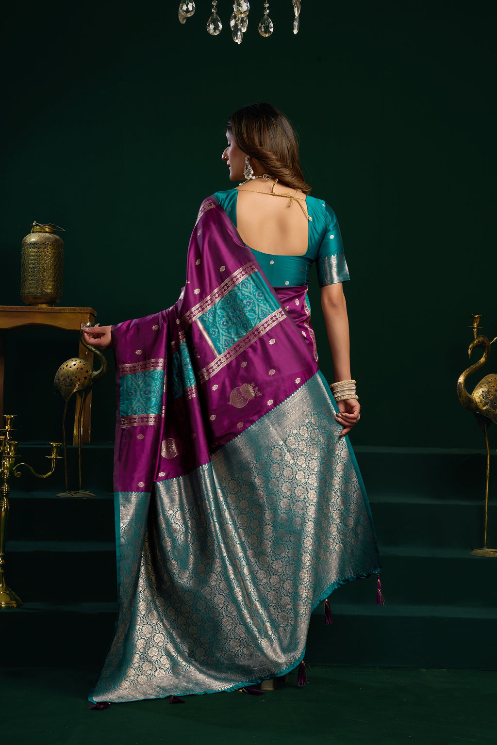 Raagini Saree - Magenta Purple - Border Detail