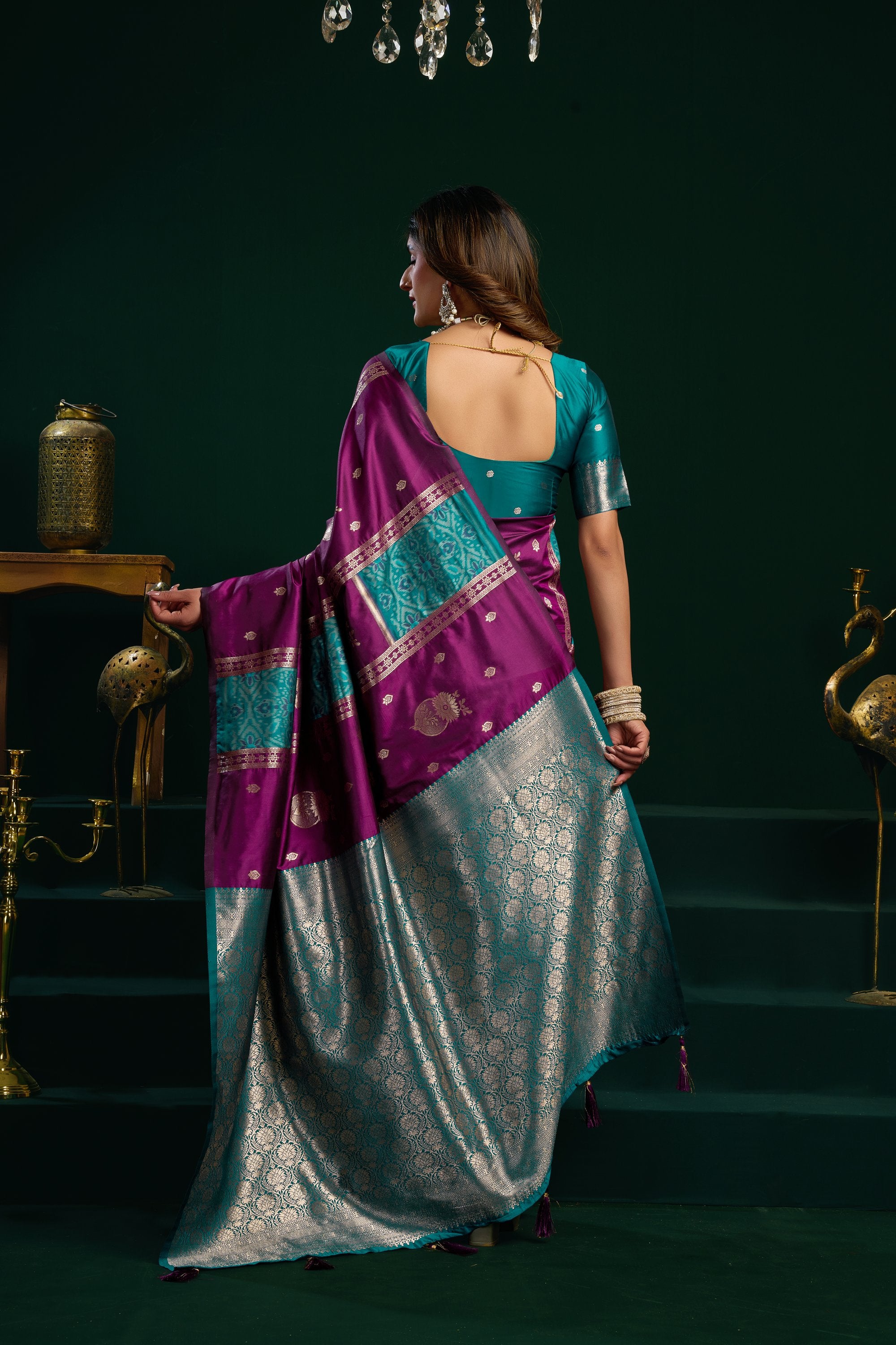 Raagini Saree - Magenta Purple - Border Detail