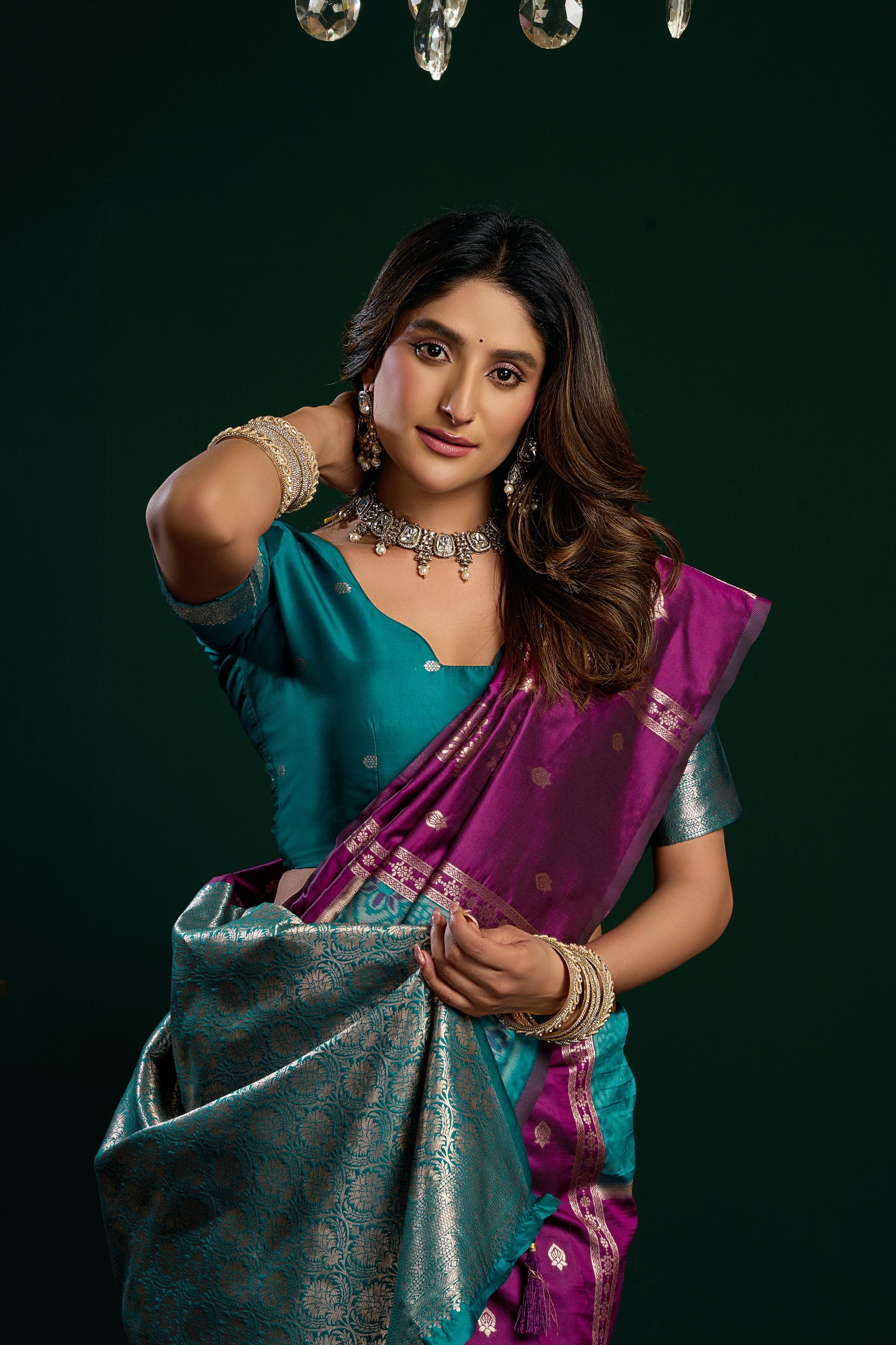 Raagini Saree - Magenta Purple - Close Up