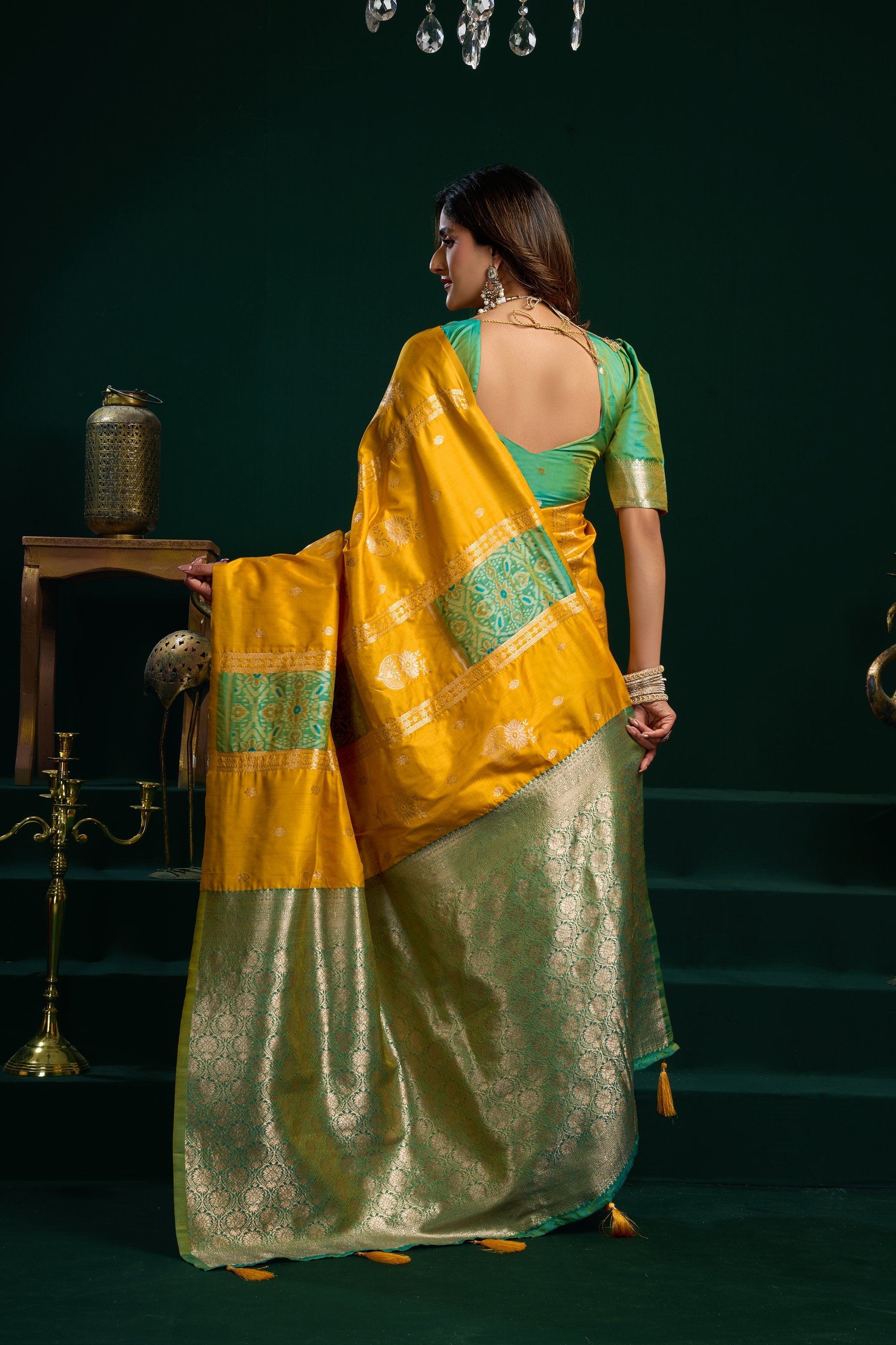 Raagini Saree - Mustard Yellow - Border Detail