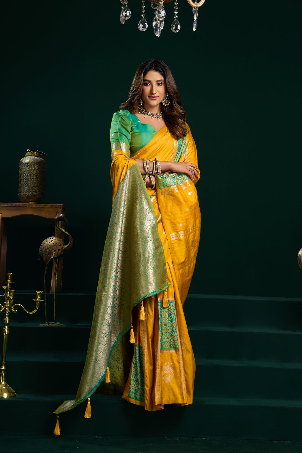 Raagini Saree - Mustard Yellow - Blouse View