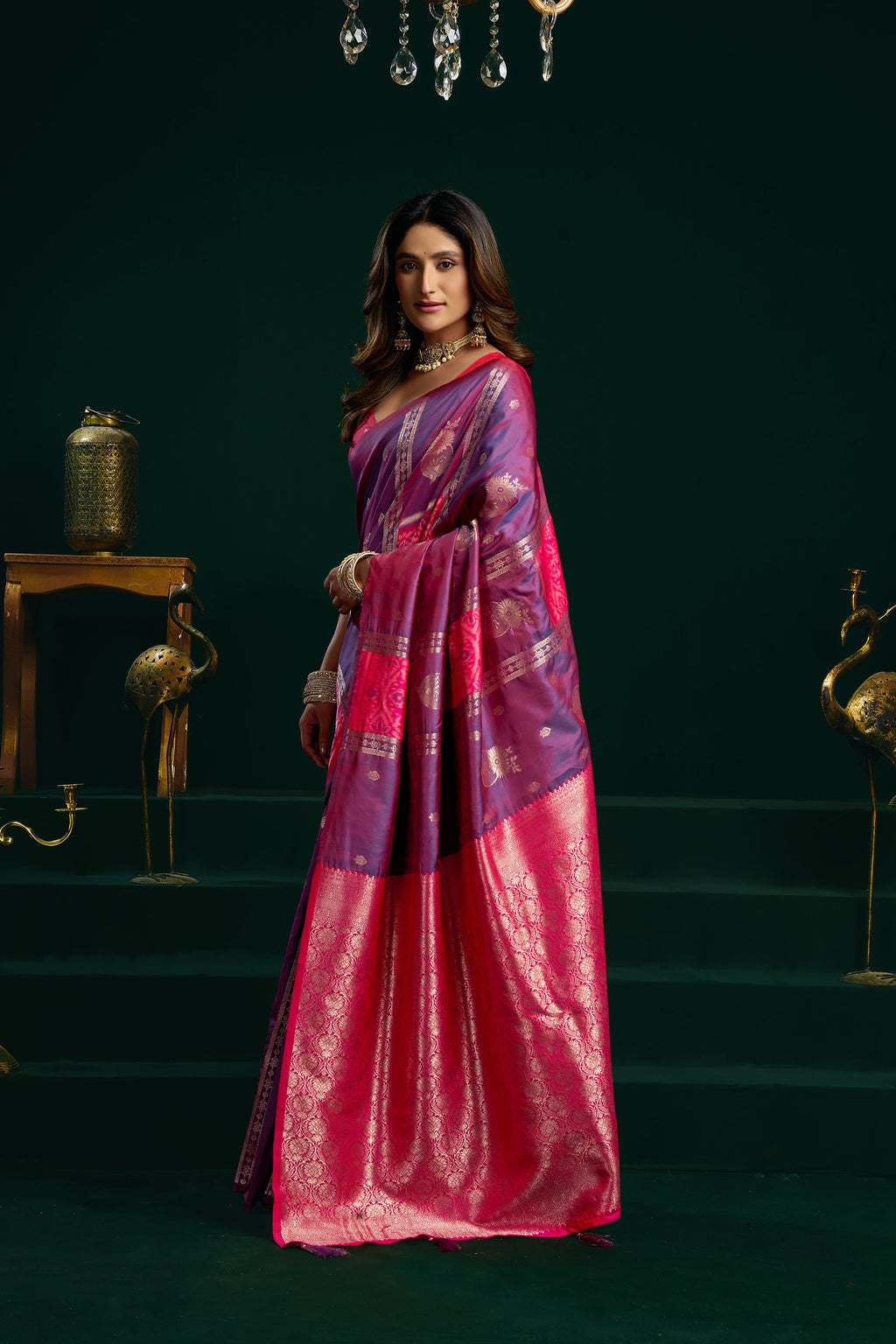 Raagini Saree - Orchid Violet - Pallu Detail