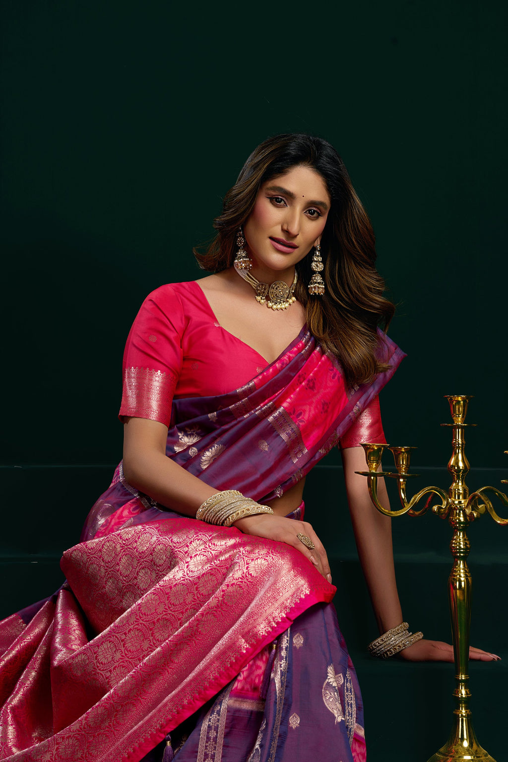 Raagini Saree - Orchid Violet - Close Up