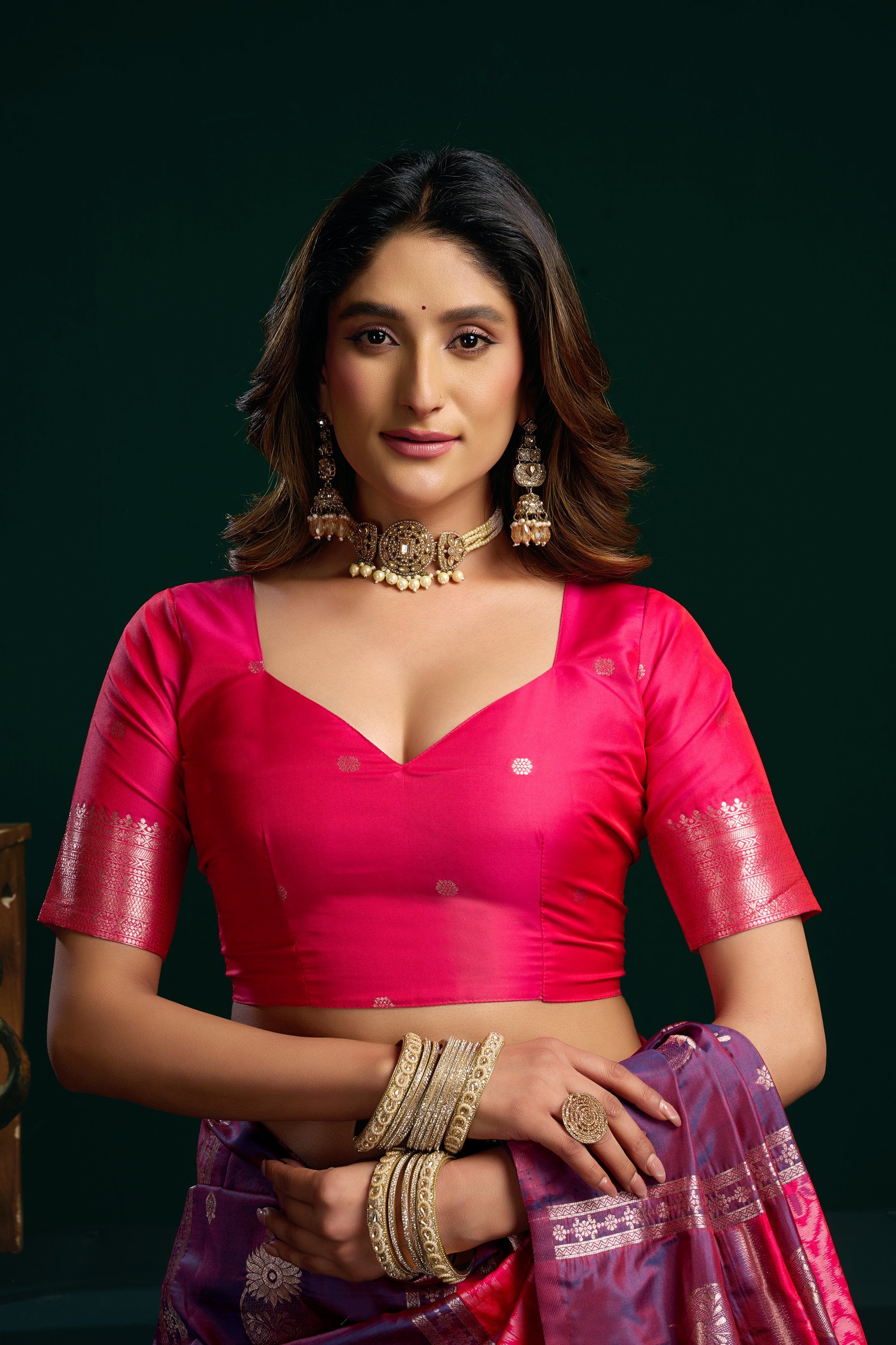 Raagini Saree - Orchid Violet - Side View