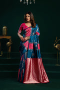 Raagini Saree - Peacock Blue - Full View