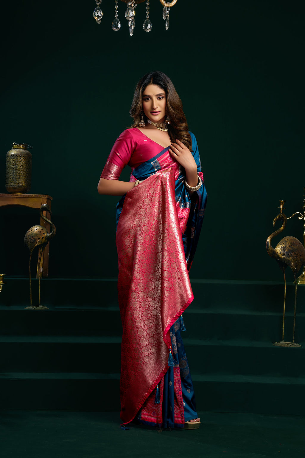 Raagini Saree - Peacock Blue - Blouse View