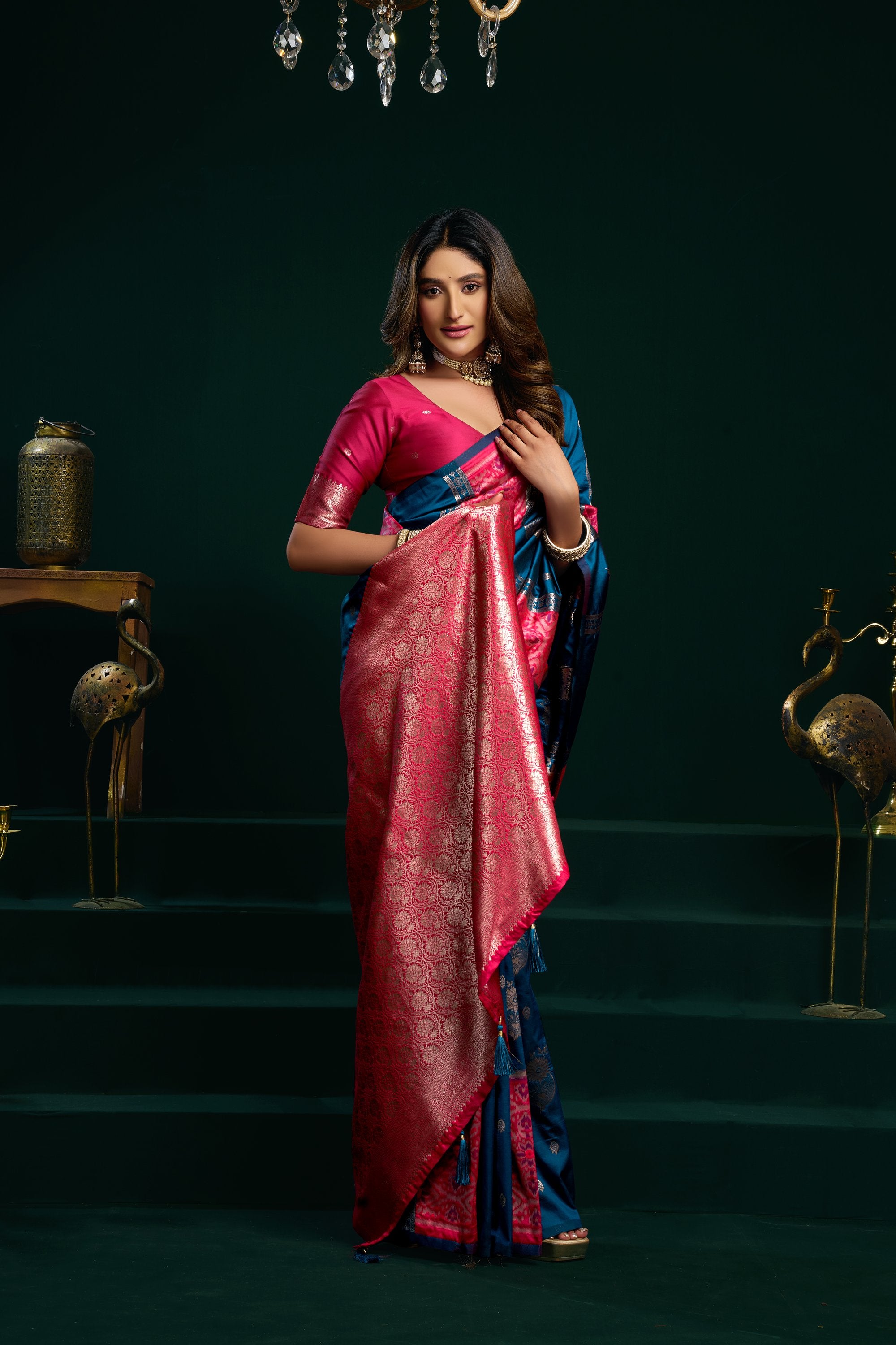 Raagini Saree - Peacock Blue - Blouse View