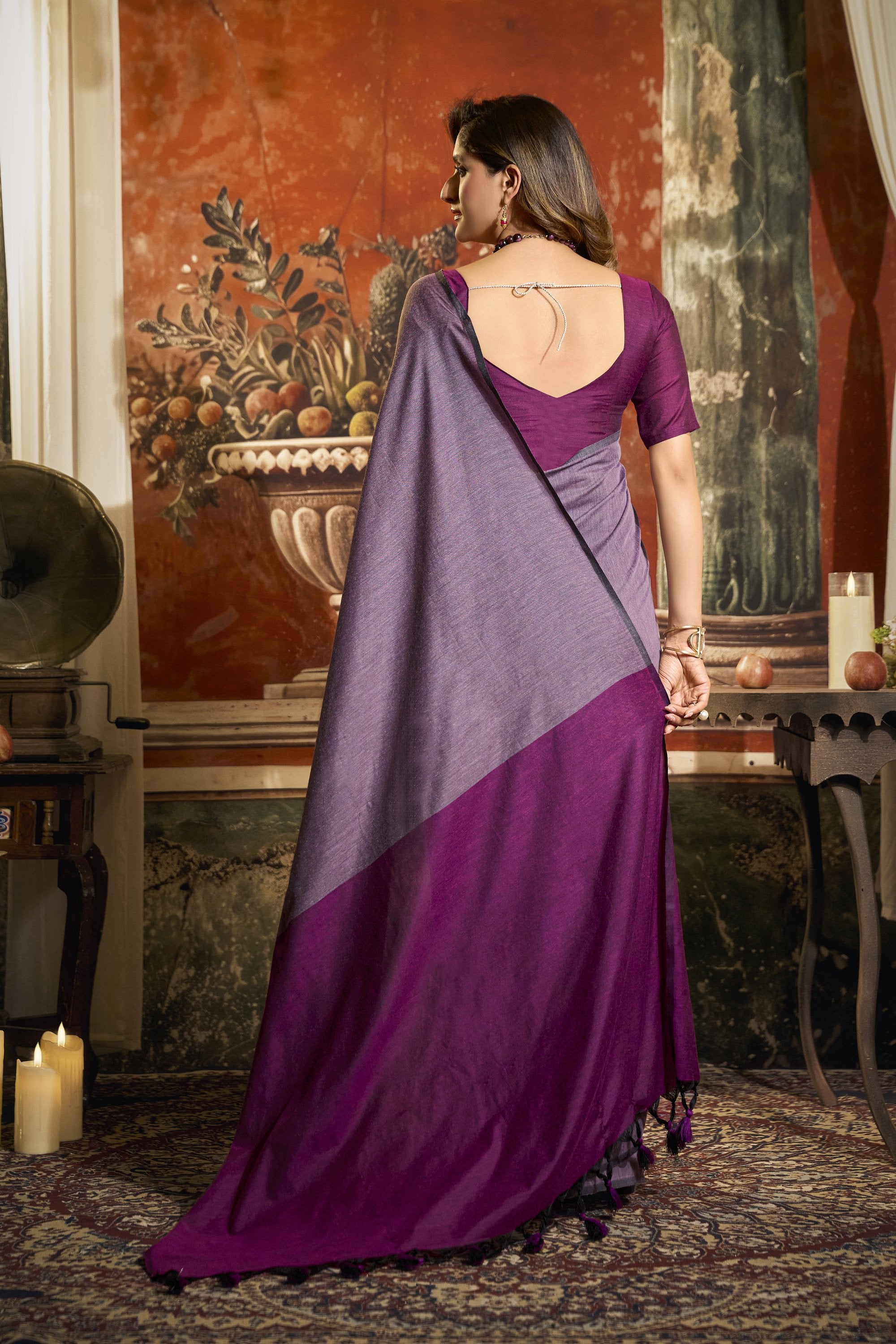 Roshni Saree - Dusty Lavender - Blouse View