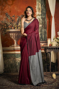 Roshni Saree - Wine Crimson - Front Drape