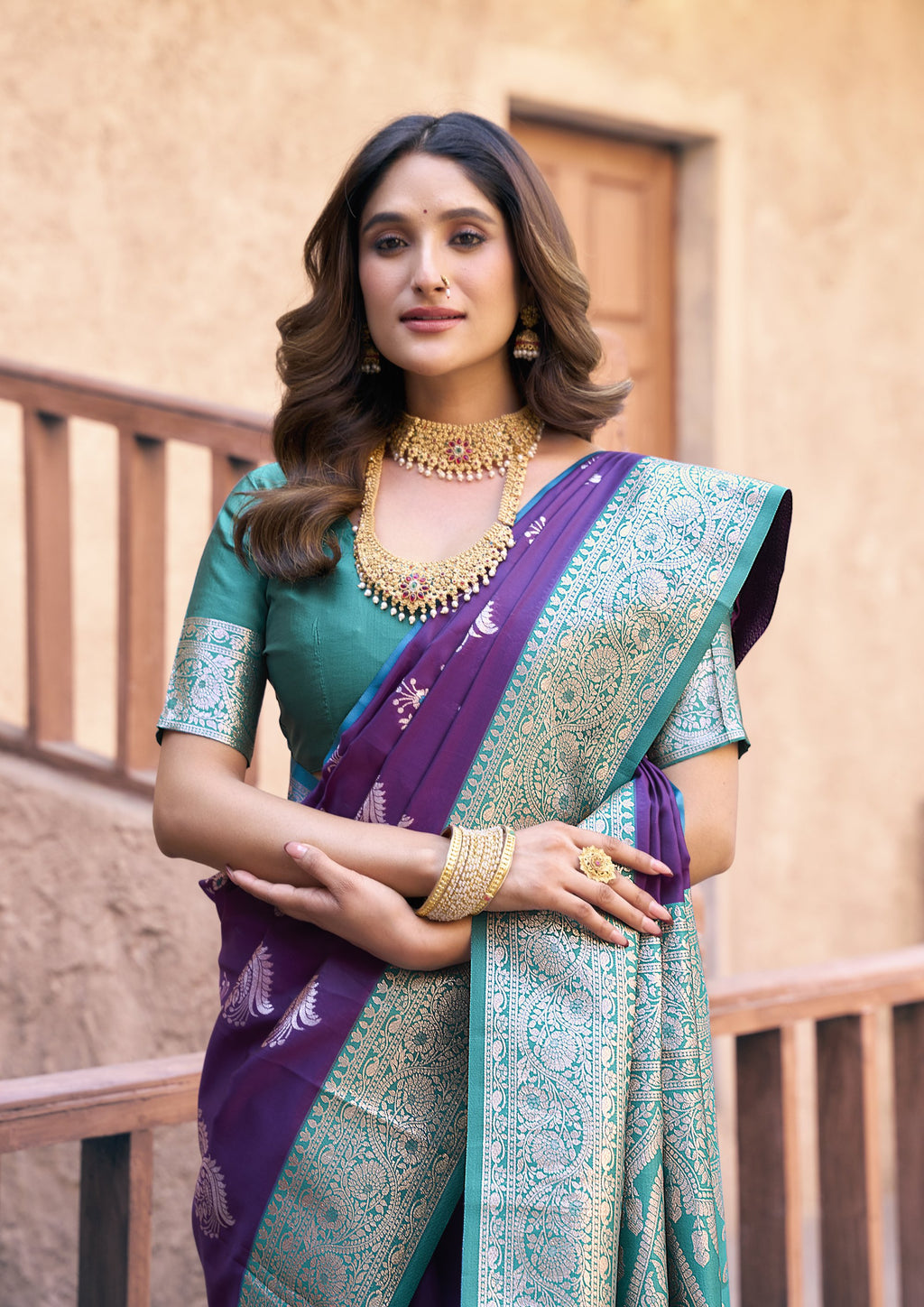 Ruhaani Saree - Royal Violet - Full View