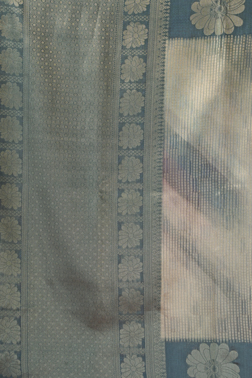 Sitara Saree - Muted Teal - Side View