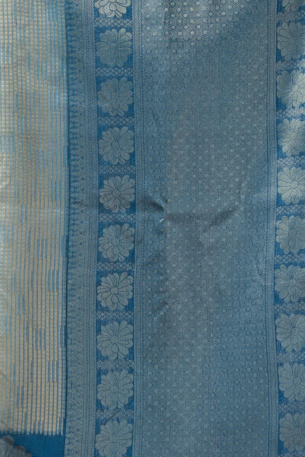 Sitara Saree - Steel Blue - Front Drape