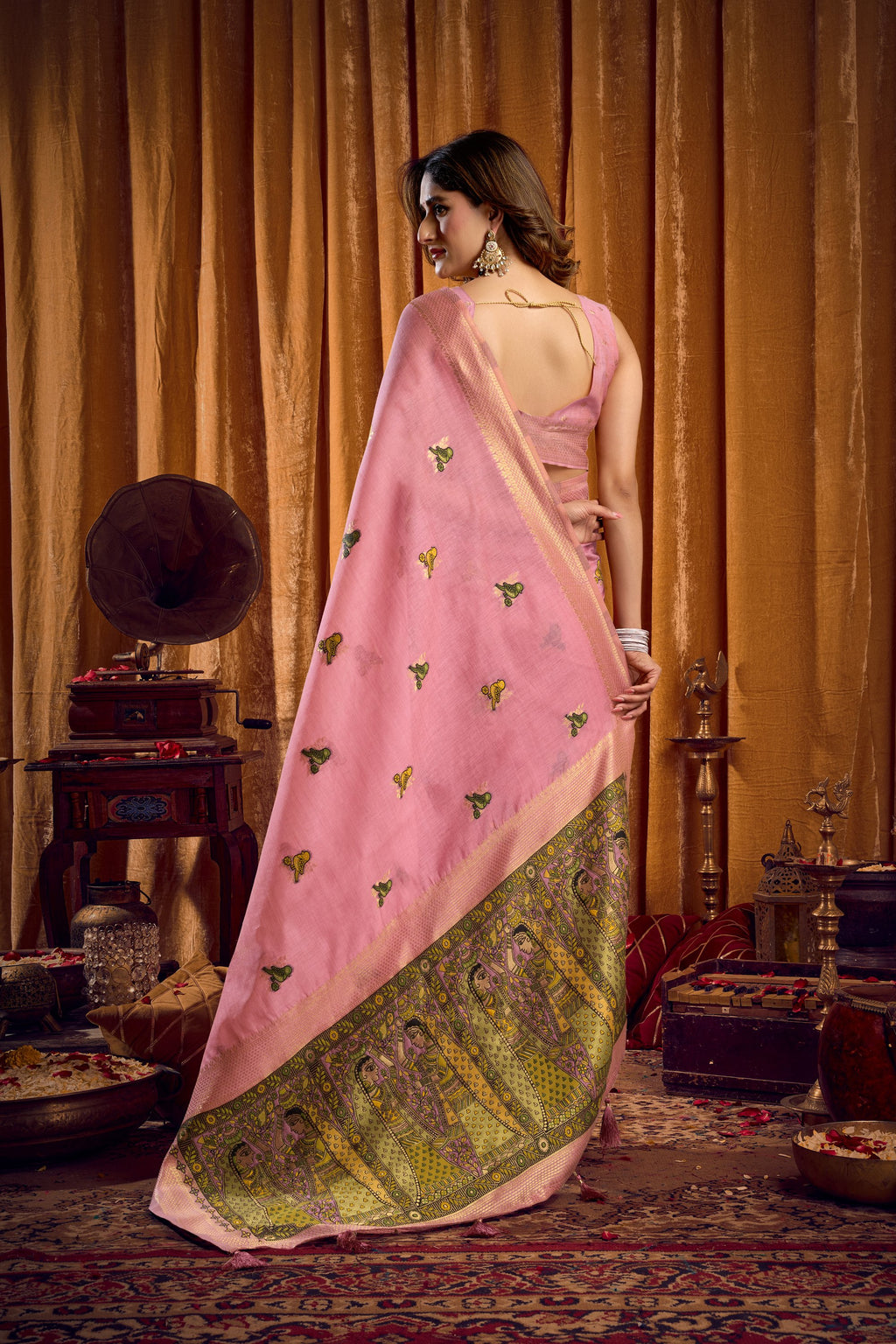 Tanisha Saree - Blush Pink - Pallu Detail