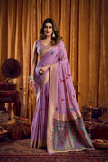 Tanisha Saree - Lavender Mist - Front Drape