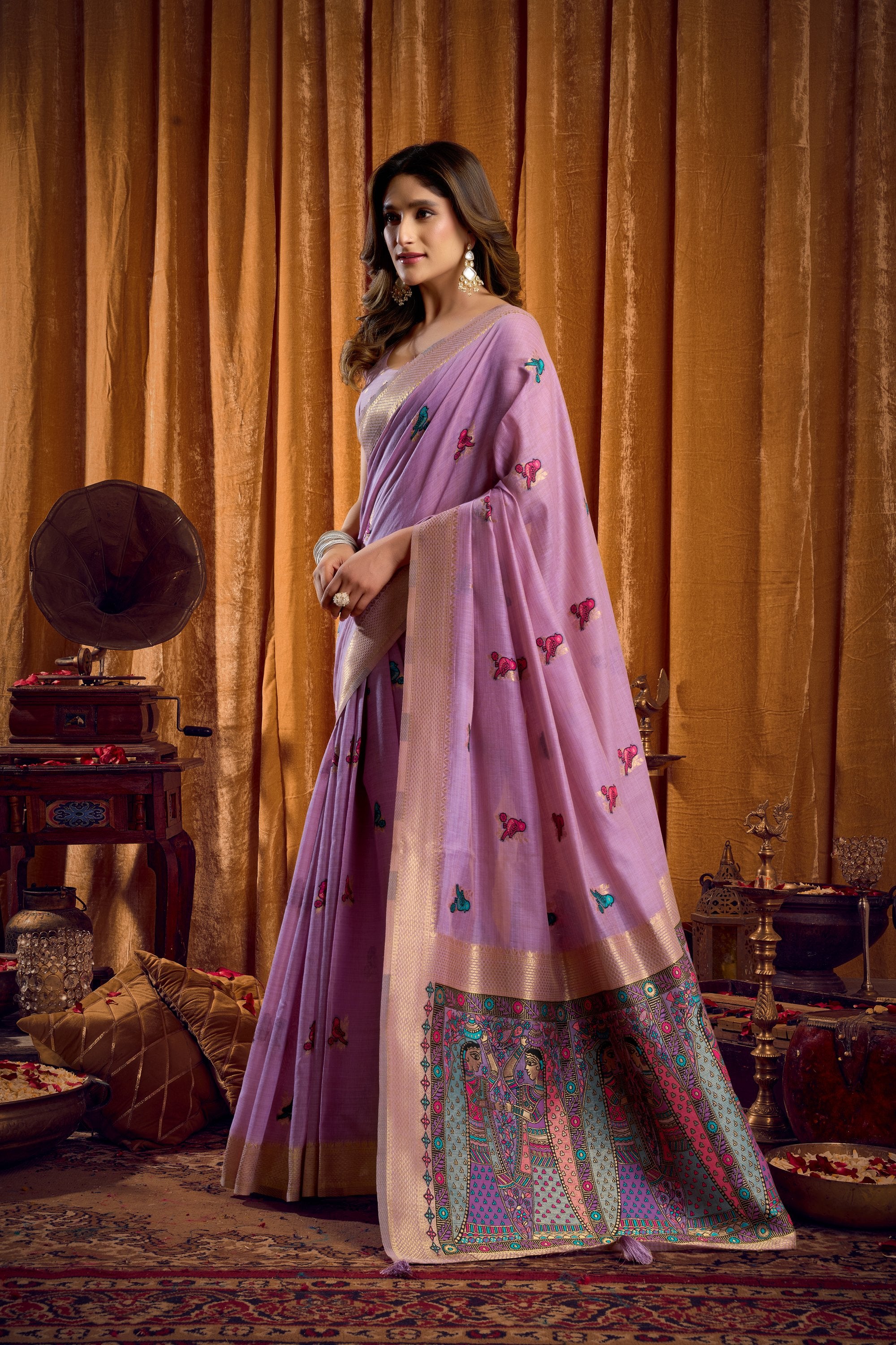 Tanisha Saree - Lavender Mist - Full View