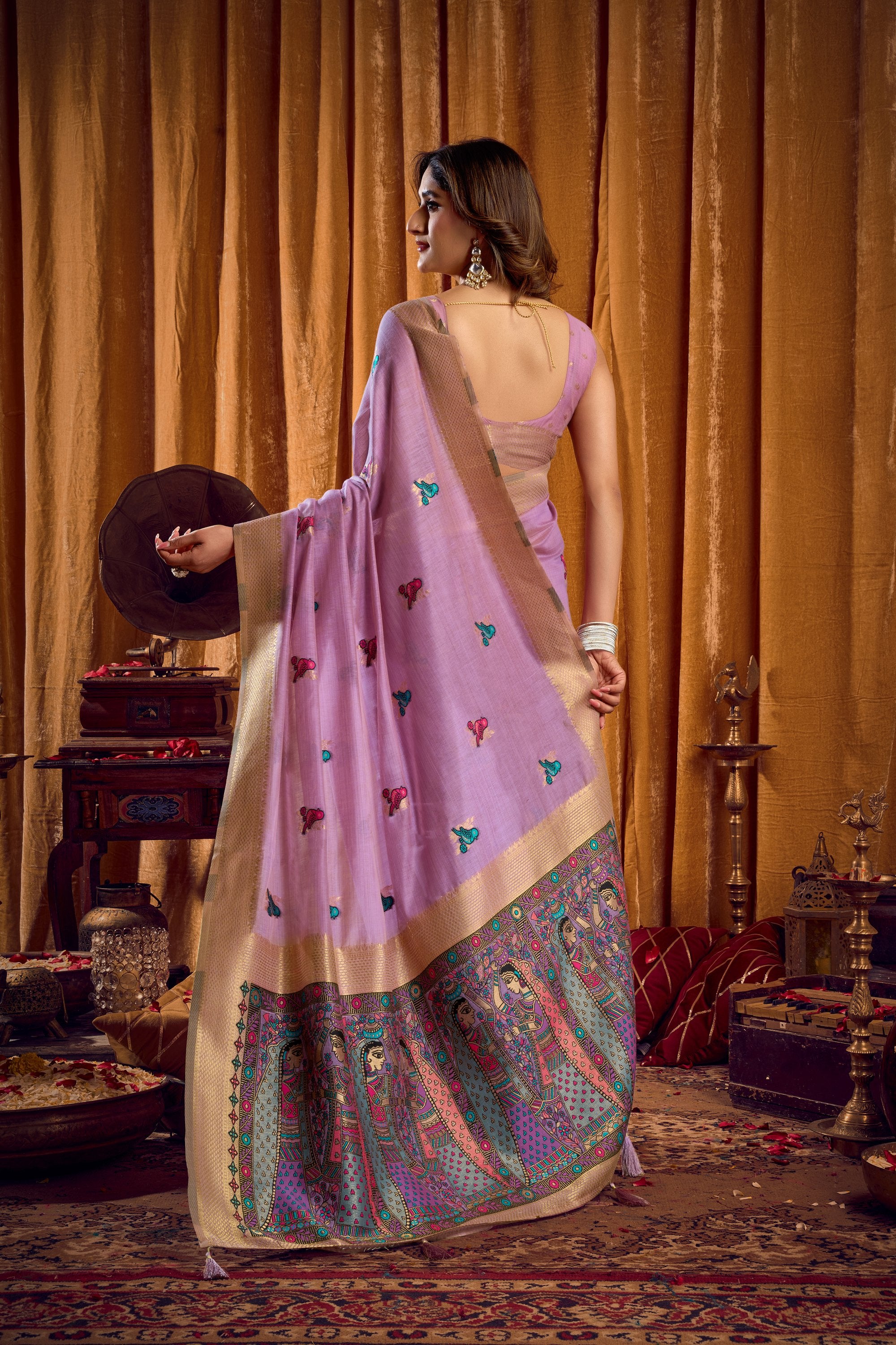 Tanisha Saree - Lavender Mist - Pallu Detail