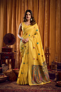 Tanisha Saree - Mustard Yellow - Front Drape