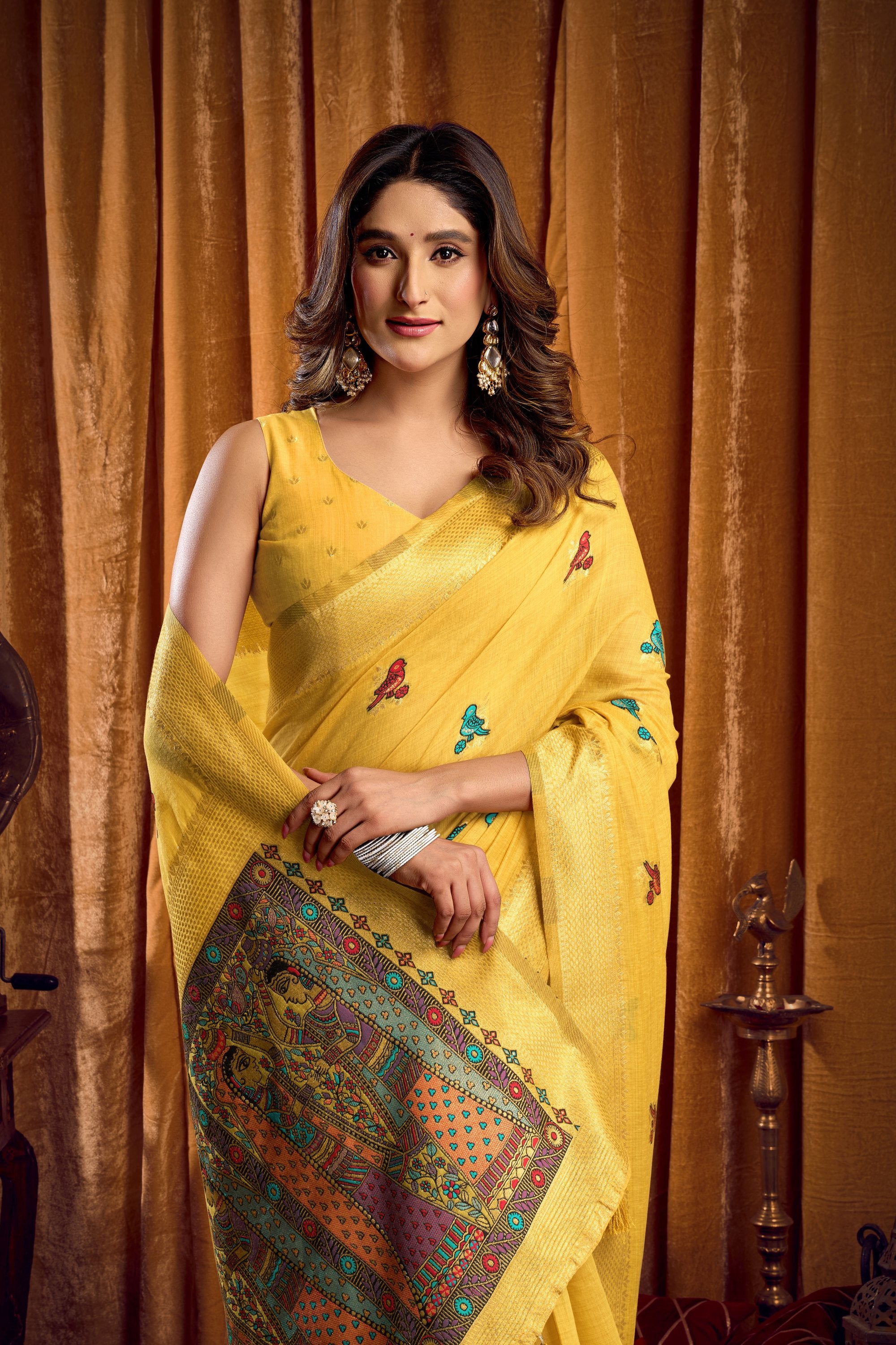 Tanisha Saree - Mustard Yellow - Blouse View
