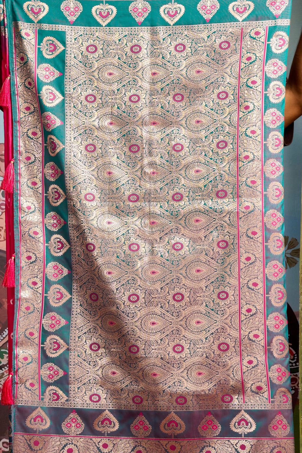 Tarana Saree - Hot Magenta - Front Drape