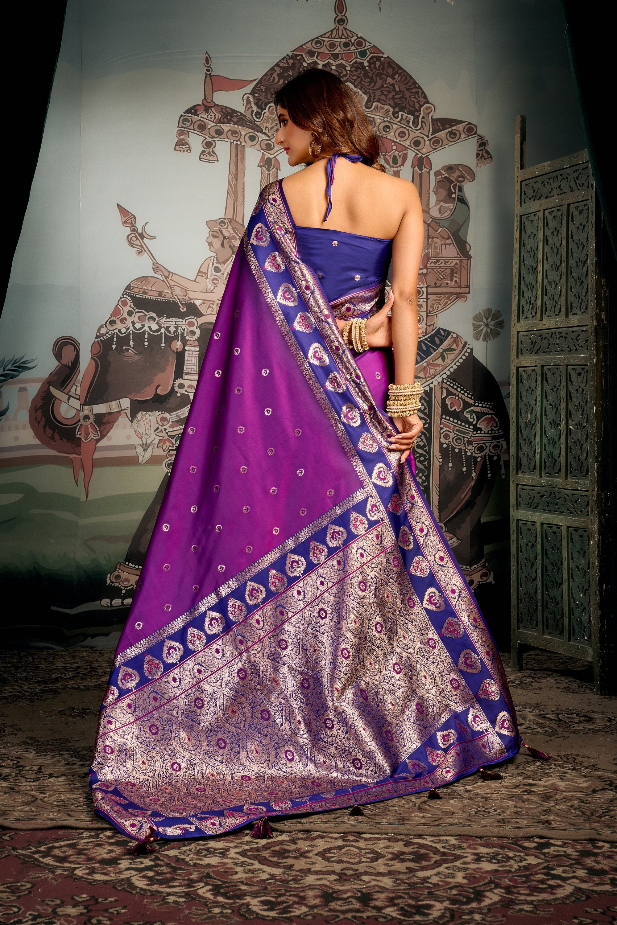 Tarana Saree - Imperial Purple - Pallu Detail