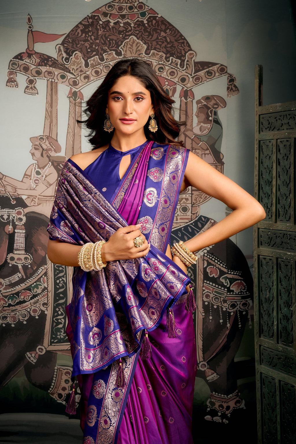 Tarana Saree - Imperial Purple - Blouse View