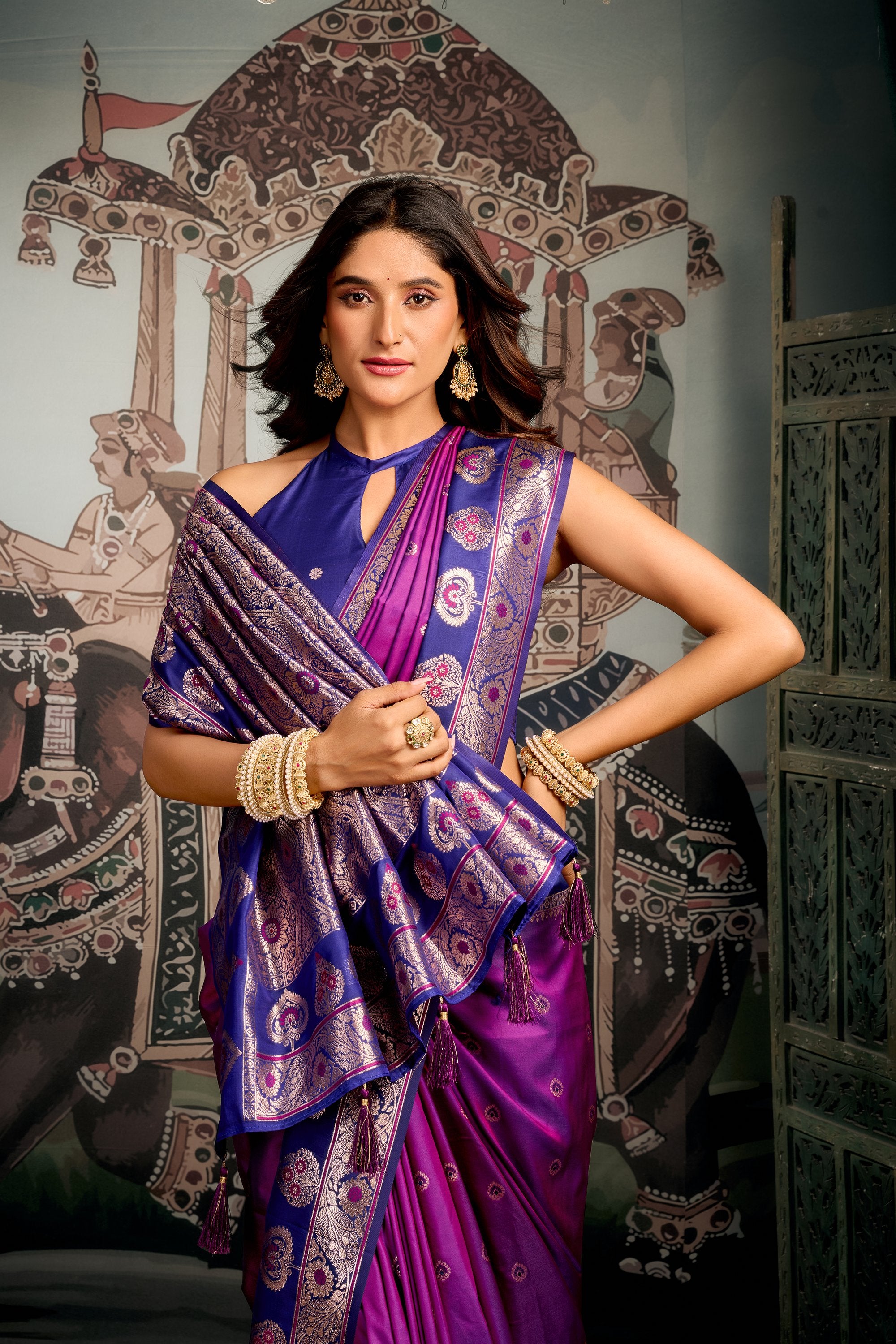 Tarana Saree - Imperial Purple - Blouse View