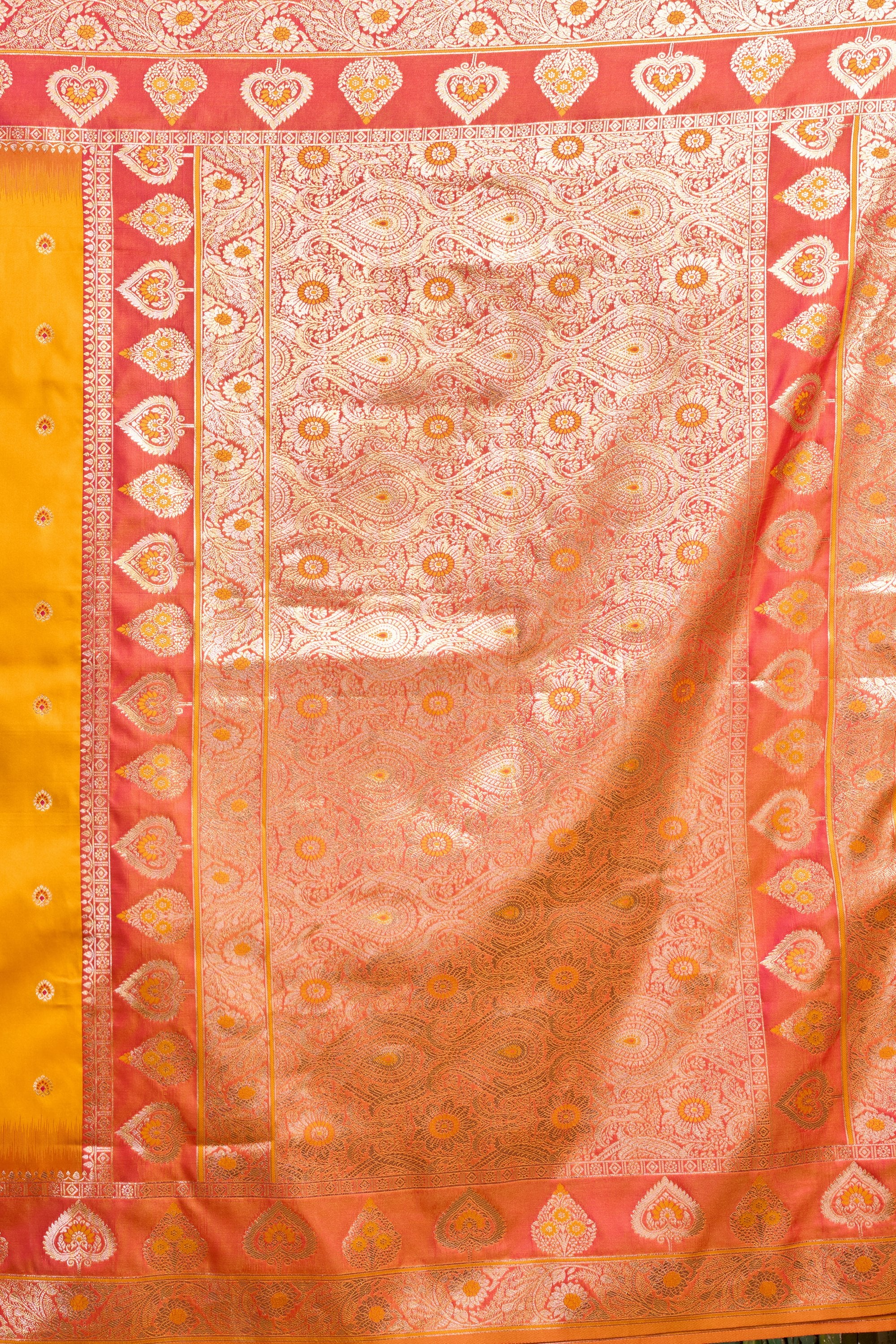 Tarana Saree - Marigold Yellow - Front Drape