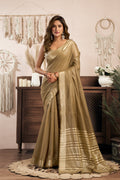 Vaibhavi Saree - Antique Taupe - Front Drape