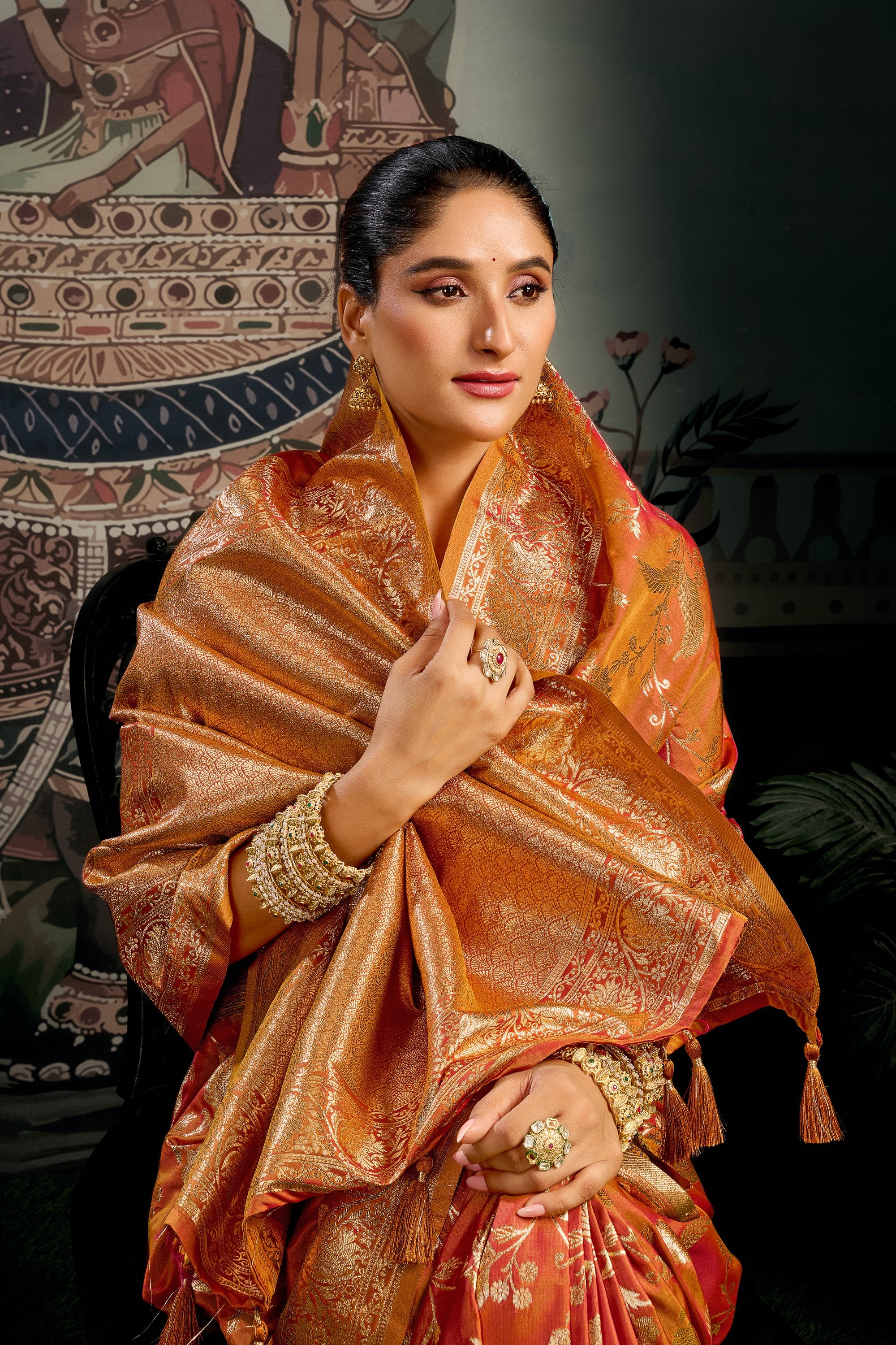 Virasat Saree - Copper Amber - Blouse View