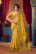 Yamini Saree - Mustard Gold - Front Drape