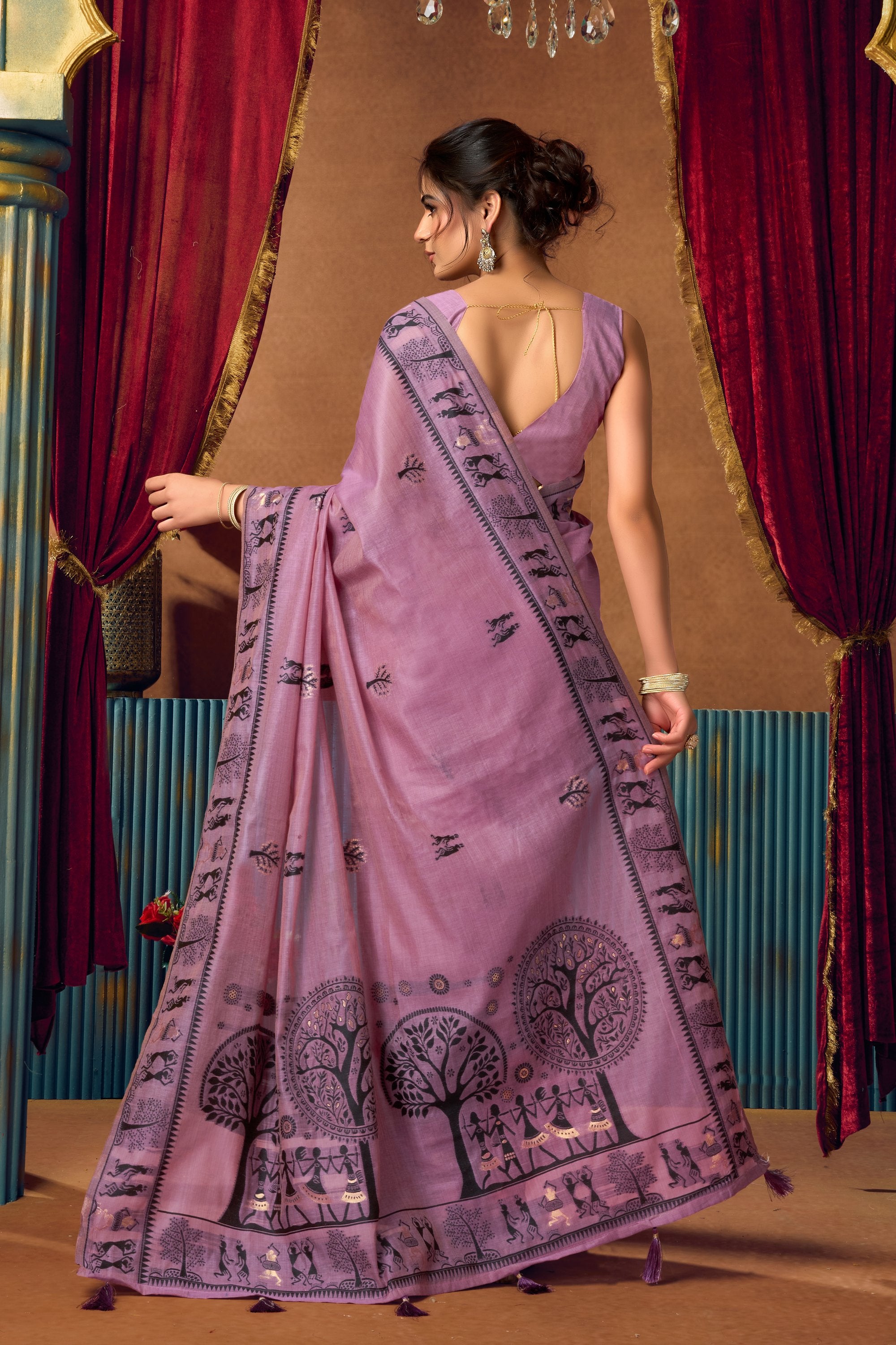 Yamini Saree - Orchid Lilac - Pallu Detail