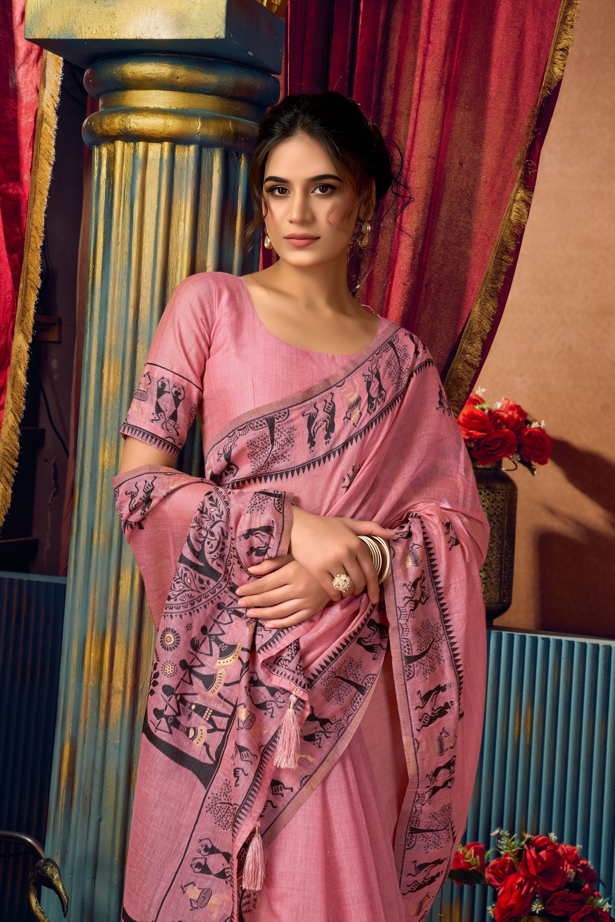 Yamini Saree - Rose Pink - Blouse View