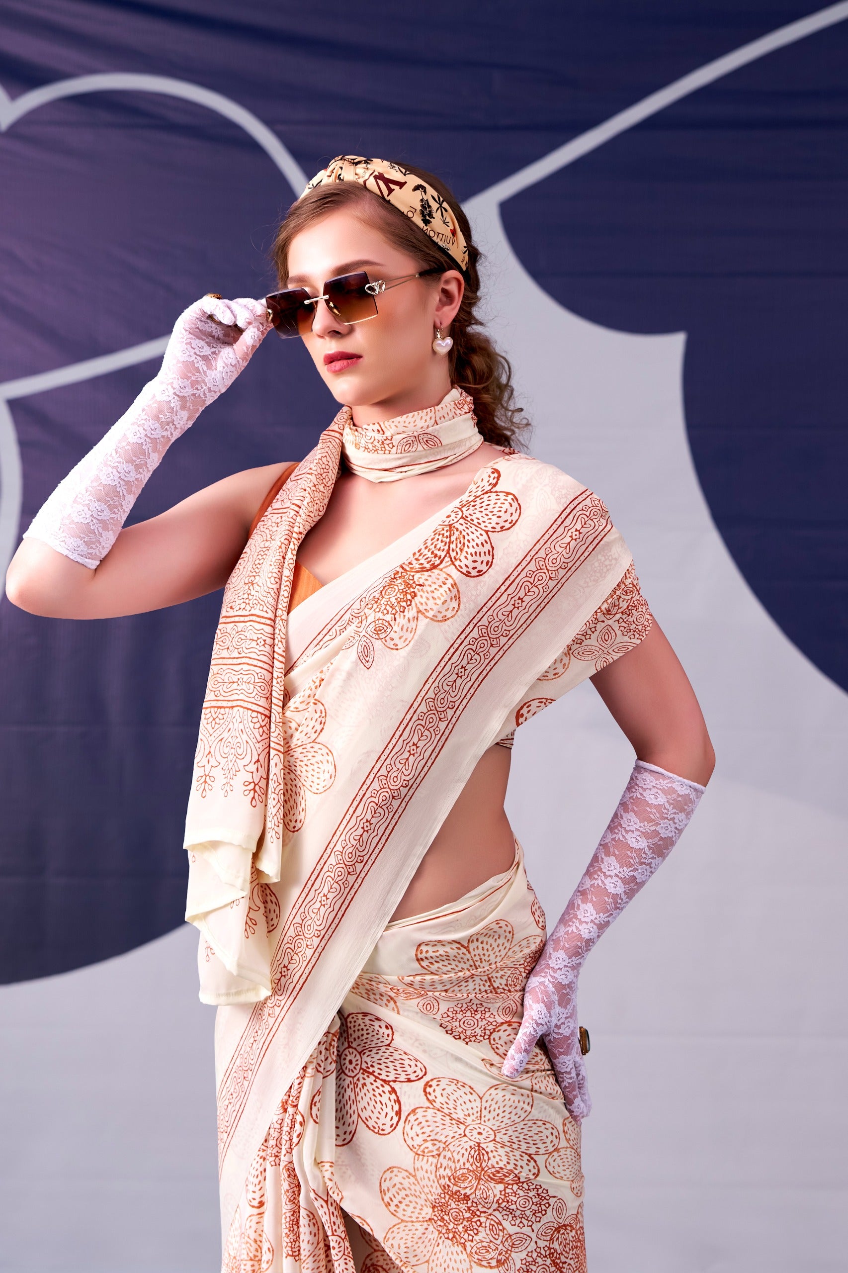 Copper Bloom Saree