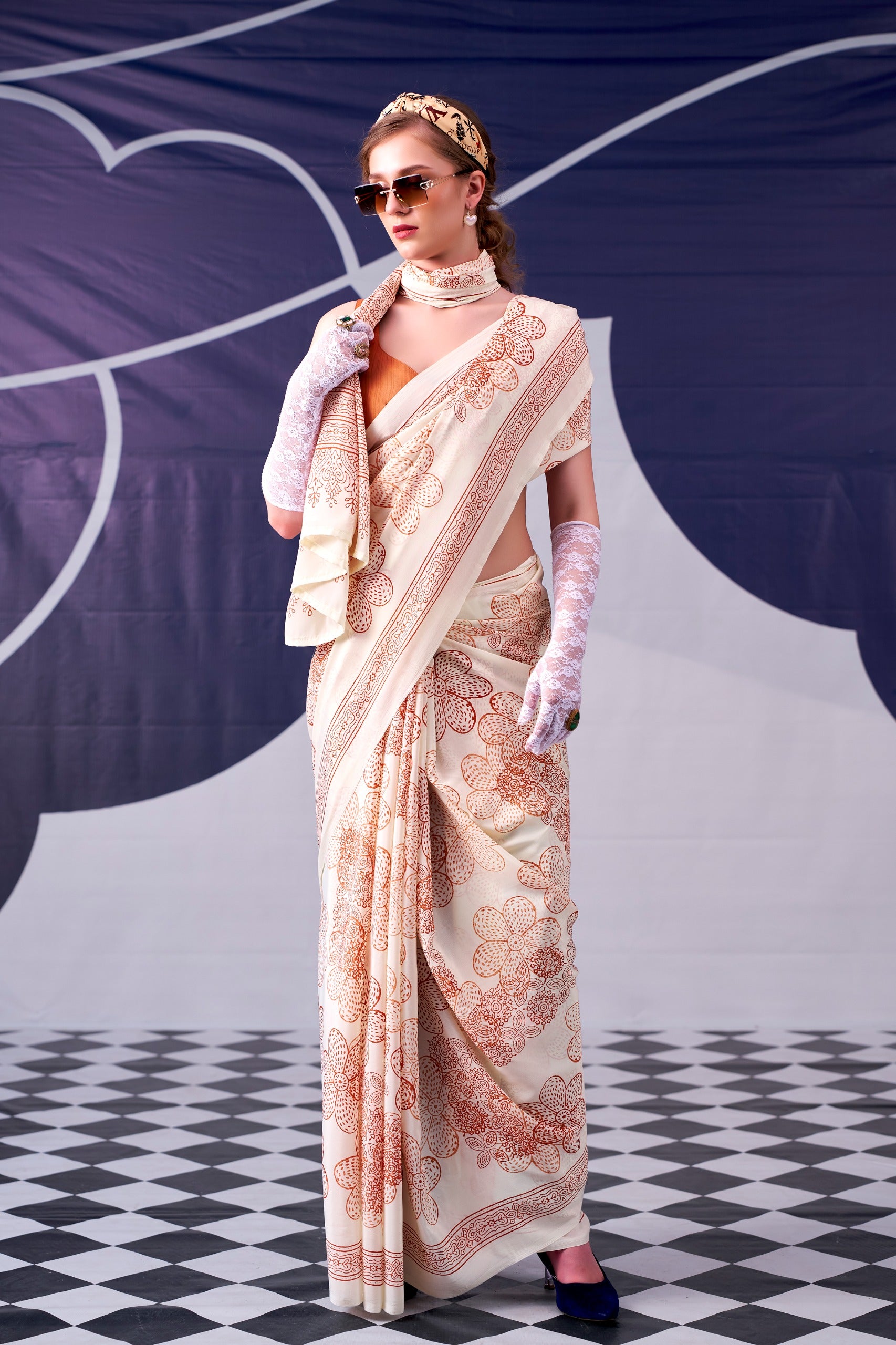 Copper Bloom Saree